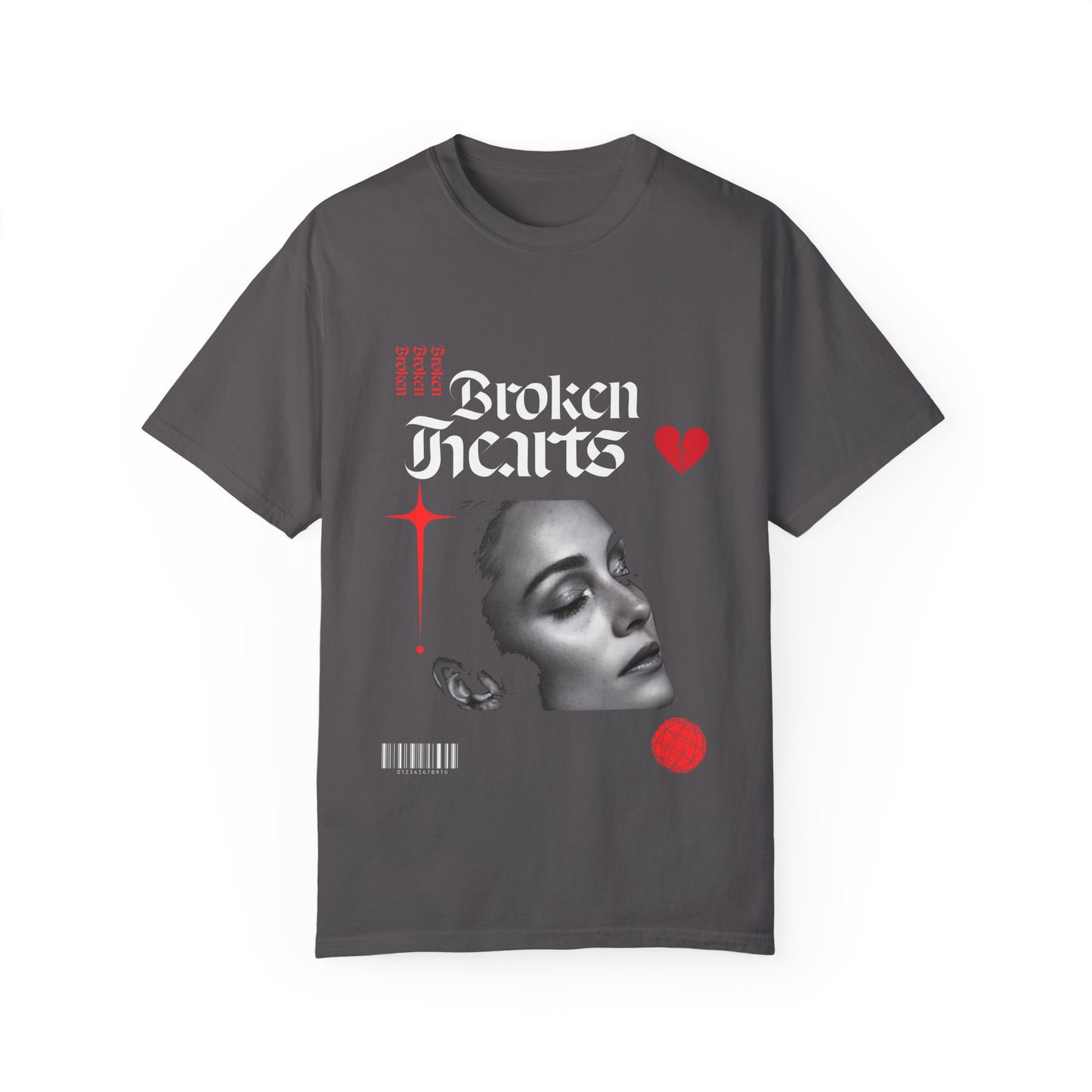 Broken Hearts Unisex Garment-Dyed T-Shirt - Trendy Graphic Tee for Casual Looks