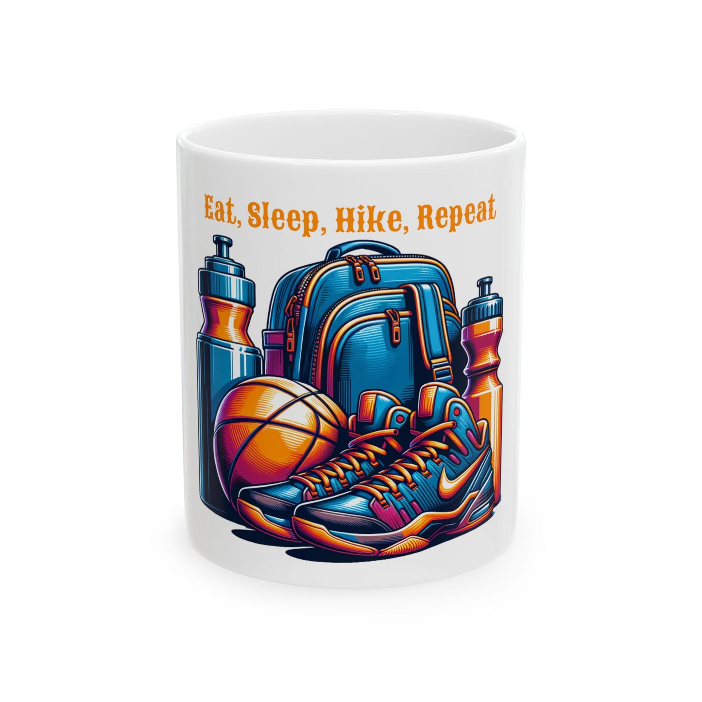 Eat Sleep Hike Repeat Ceramic Mug – Perfect for Sports Lovers