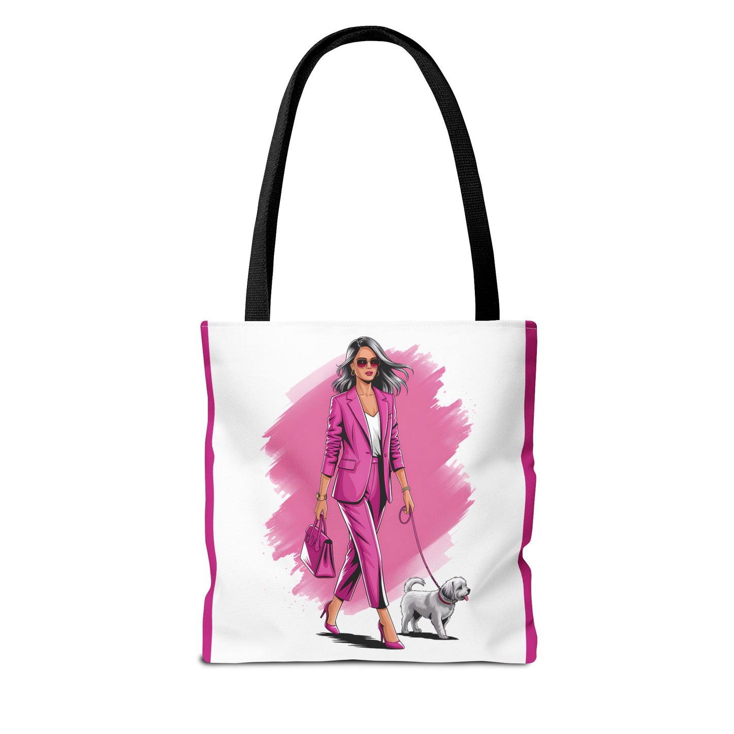 Chic Dog Walker Tote Bag, Fashionable Tote, Pink Tote, Pet Lover Gift, Stylish Shopping Bag, Daily Use Bag, Trendy Handbag