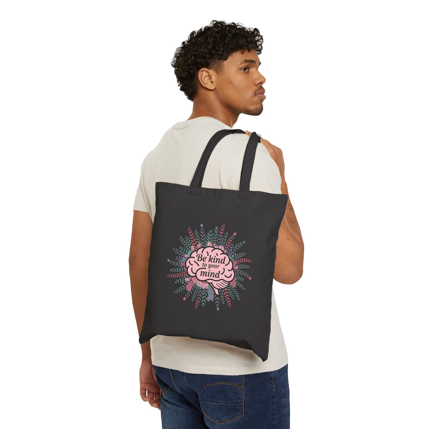 Be Kind to Your Mind Tote Bag | Eco-Friendly Canvas | Motivational Gift | Reusable Shopping Bag | Mindfulness Tote