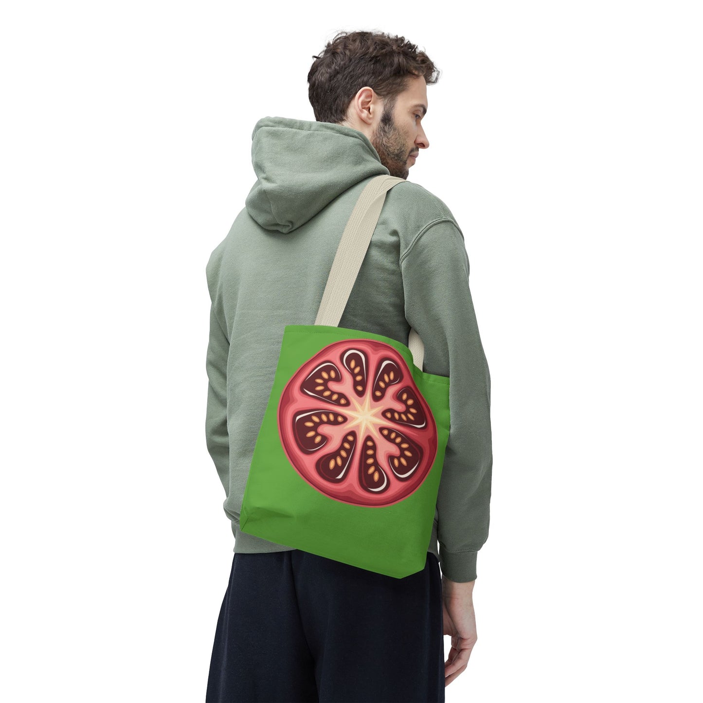 Vibrant Tomato Pattern Tote Bag - Grocery Bag, Reusable Shopping Bag, Eco-Friendly Tote, Farmhouse Decor, Gift for Gardeners