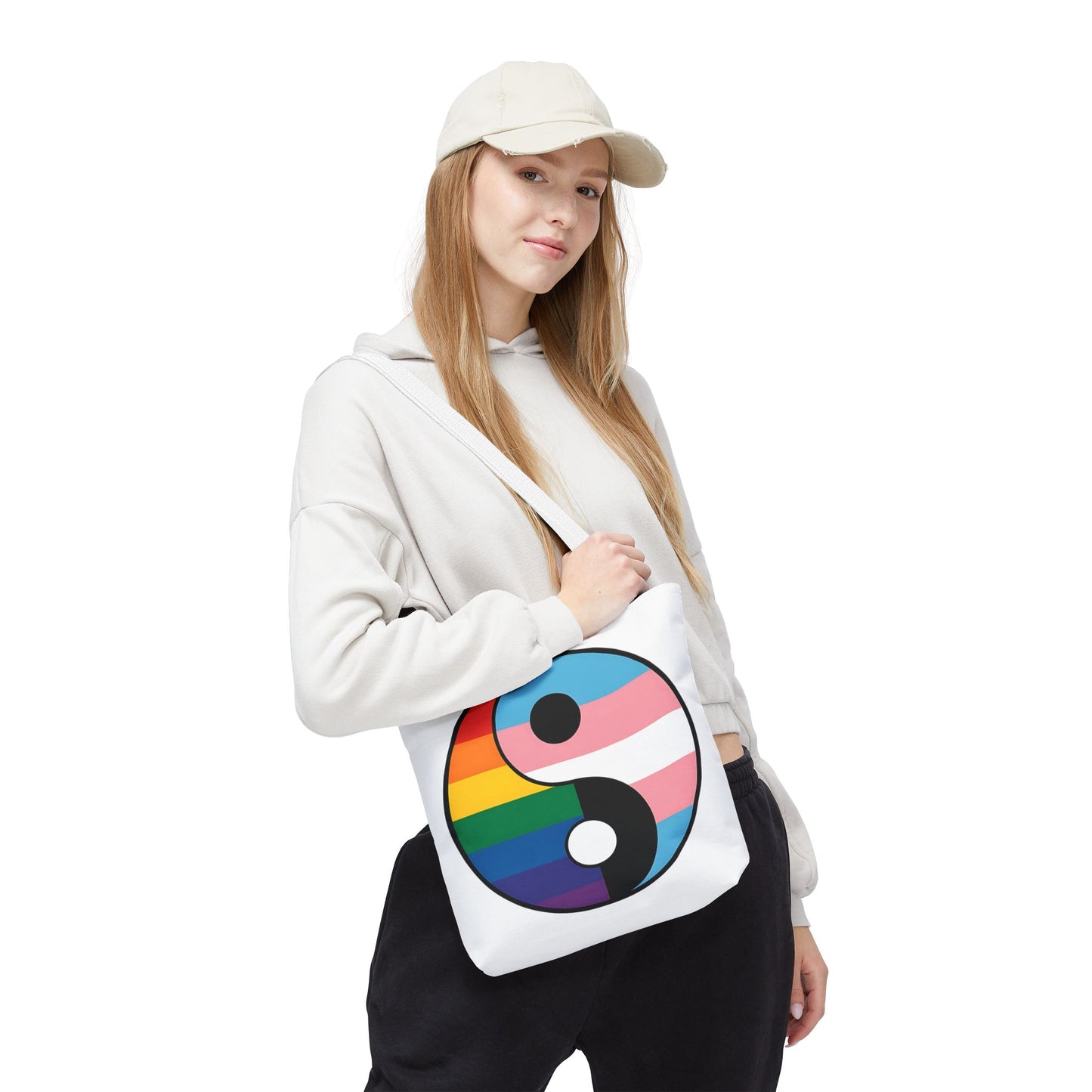 Yin Yang Pride Tote Bag - Colorful LGBTQ+ Symbol for Everyday Use