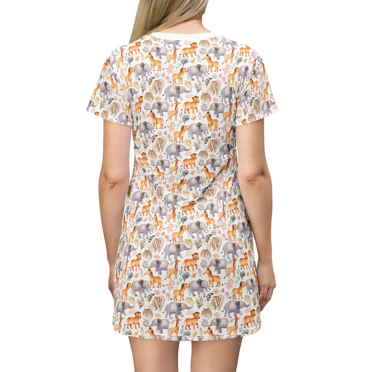 Wildlife Print T-Shirt Dress for Nature Lovers | Casual Summer Outfit