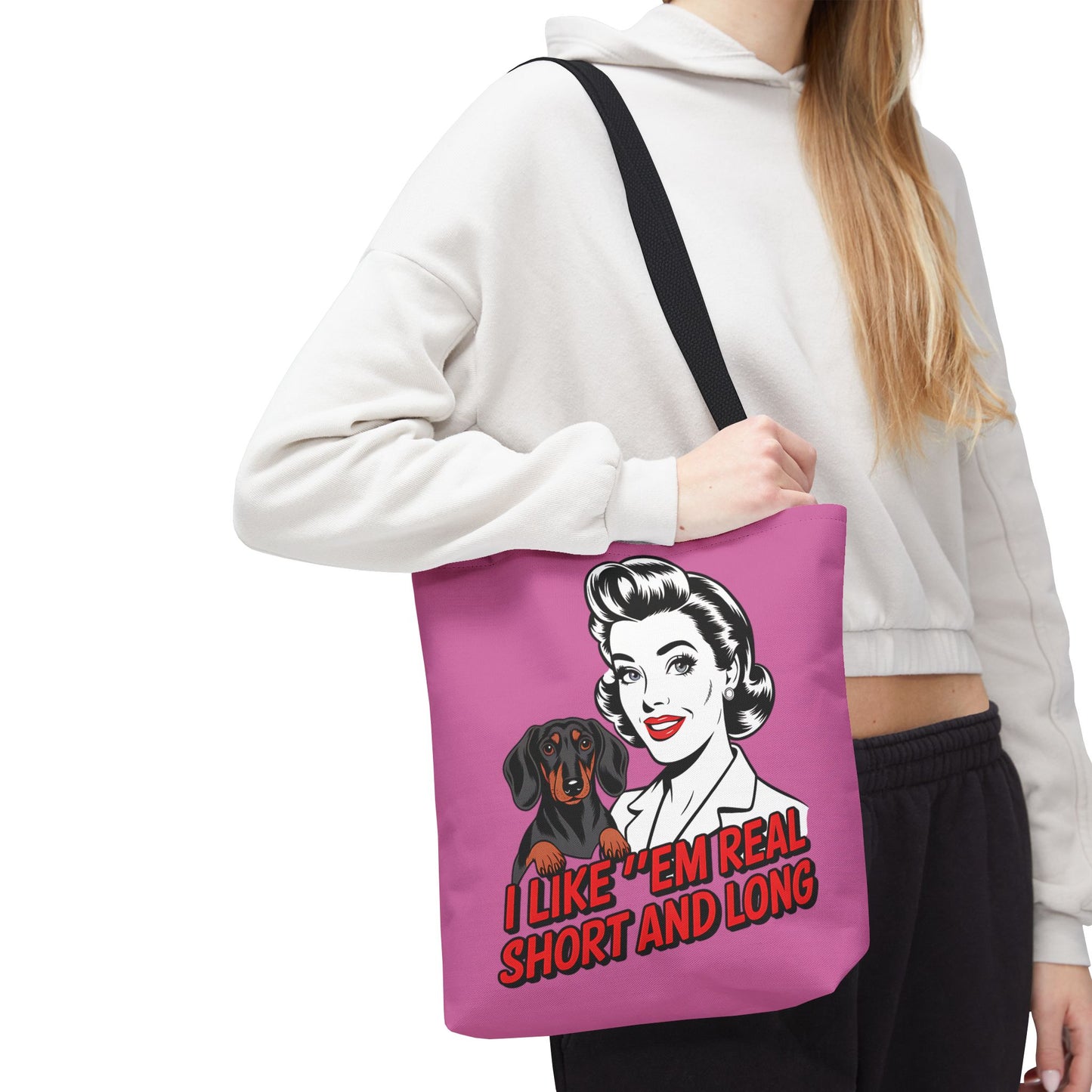 Retro Dog Lover Tote Bag, Cute Pink Handbag, Pet Lover Gift, Funny Dog Mom Bag, Vintage Animal Lover Shopping Tote