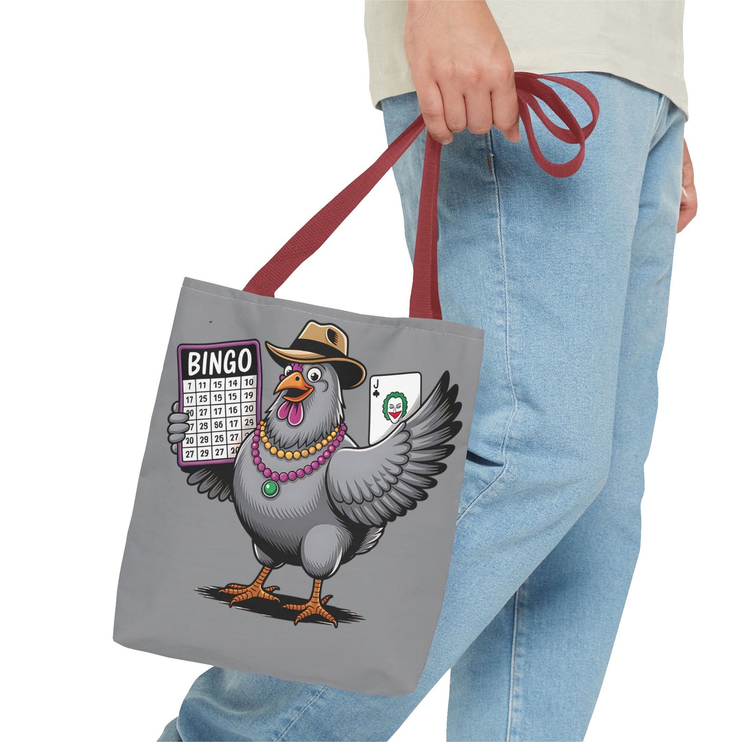Bingo Pigeon Tote Bag | Fun Game Night Accessory, Beach Bag, Casual Everyday Bag, Gift for Gamers, Quirky Animal Tote