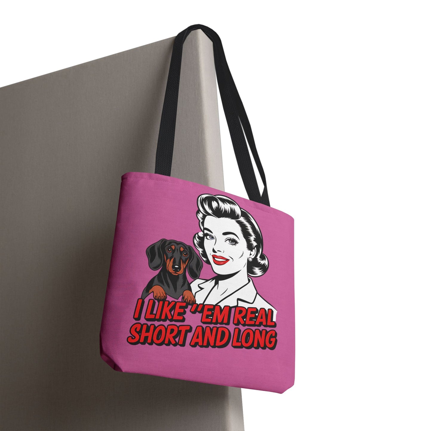 Retro Dog Lover Tote Bag, Cute Pink Handbag, Pet Lover Gift, Funny Dog Mom Bag, Vintage Animal Lover Shopping Tote