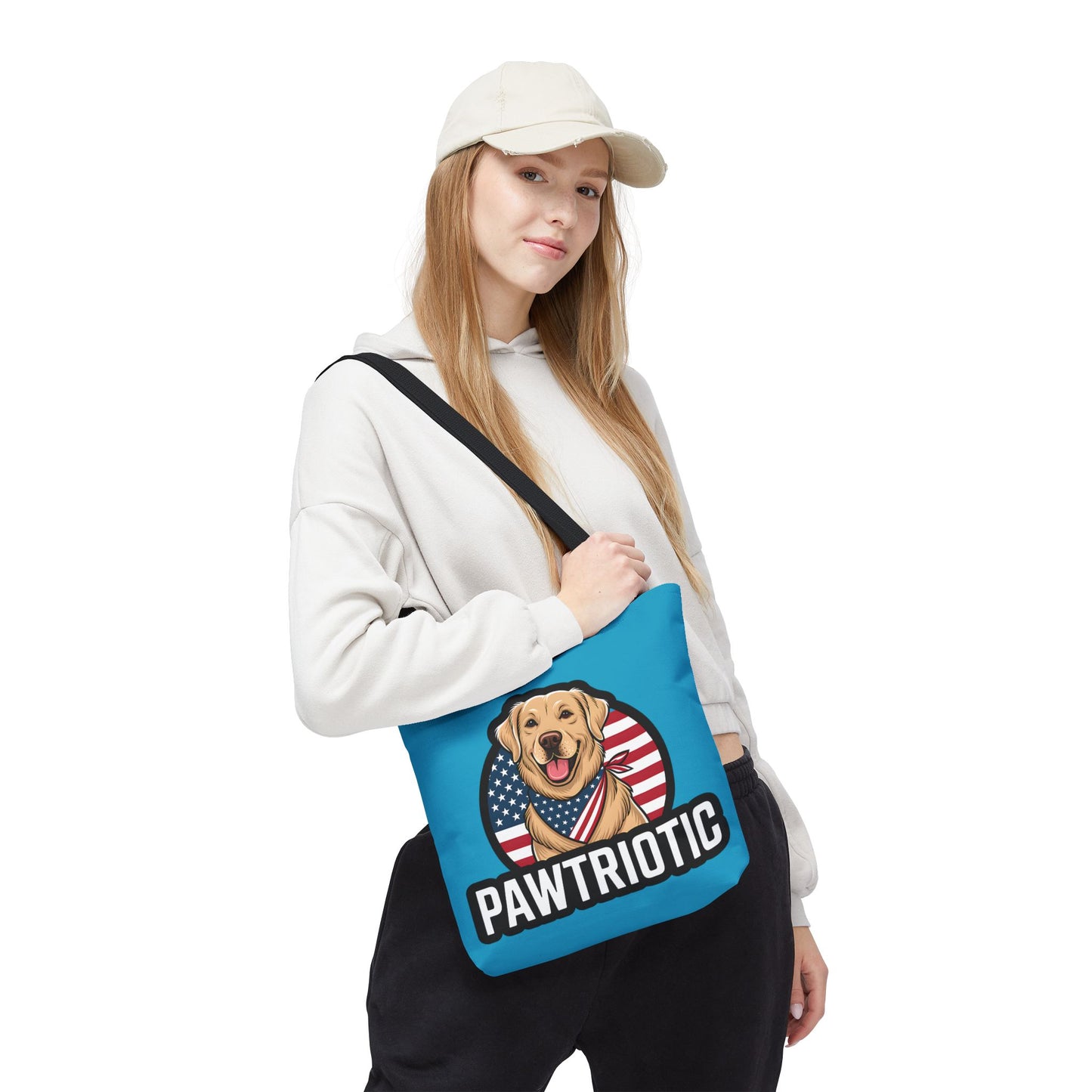 Pawtrotic Tote Bag, Dog Lover's Accessory, Patriotic Dog Tote, Animal Appreciation Gift, Fourth of July Celebration
