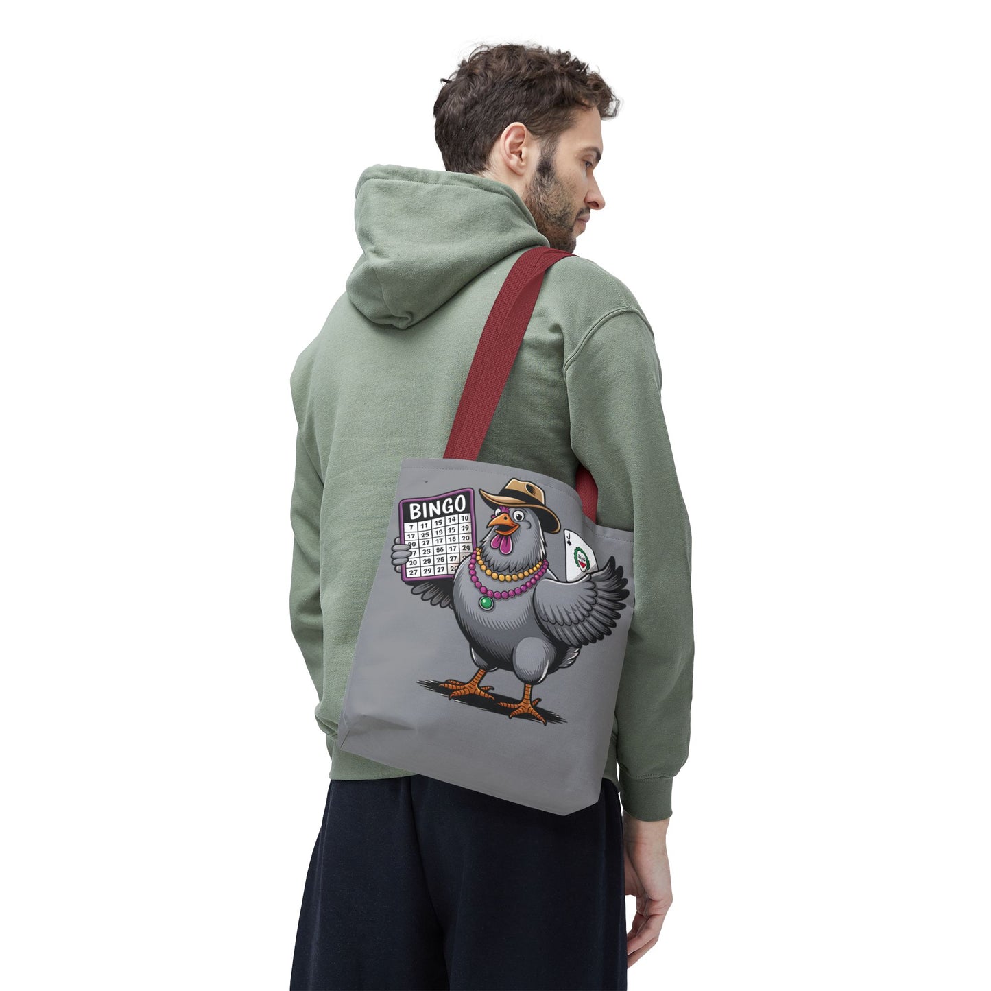 Bingo Pigeon Tote Bag | Fun Game Night Accessory, Beach Bag, Casual Everyday Bag, Gift for Gamers, Quirky Animal Tote