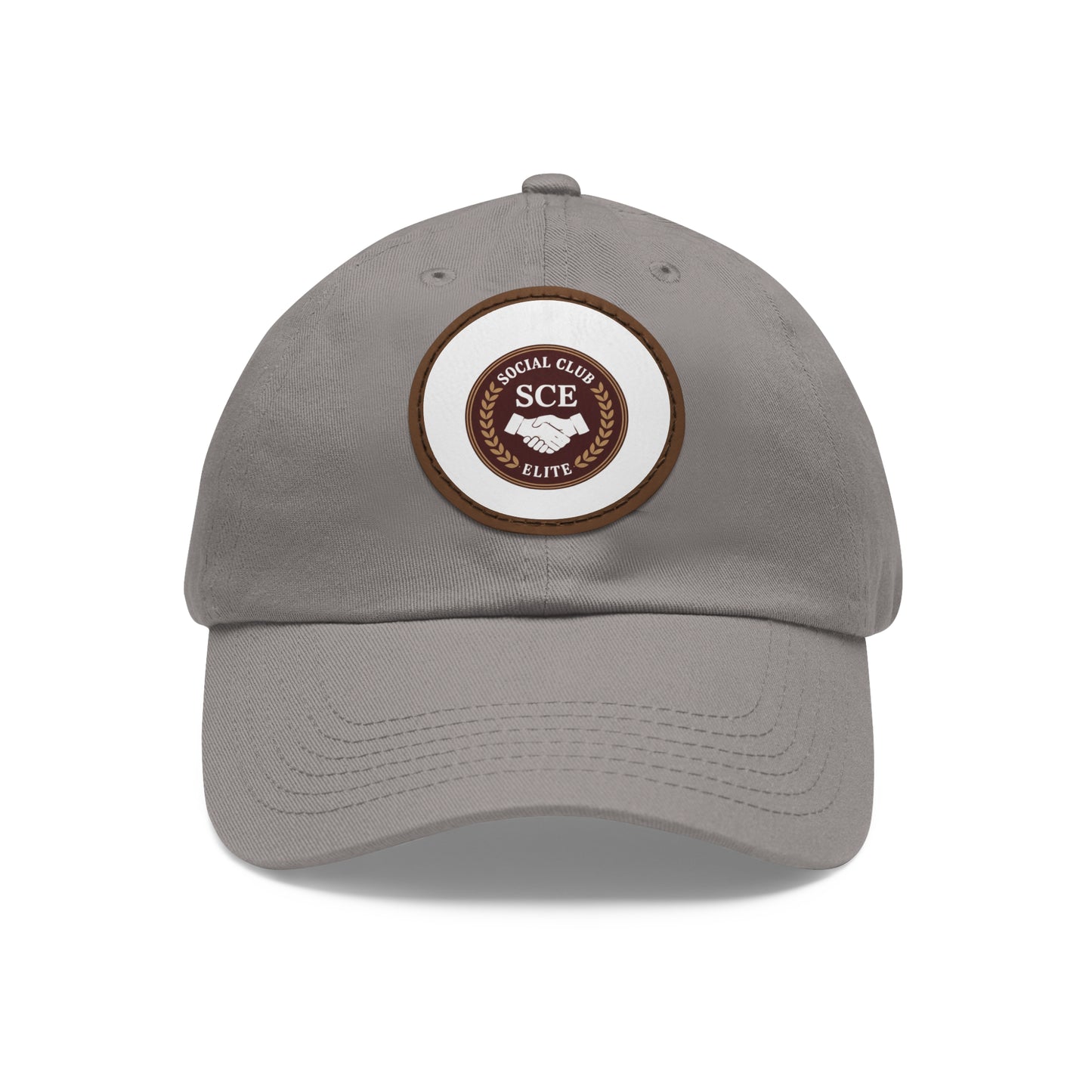 Custom Round Leather Patch Dad Hat for Casual Style