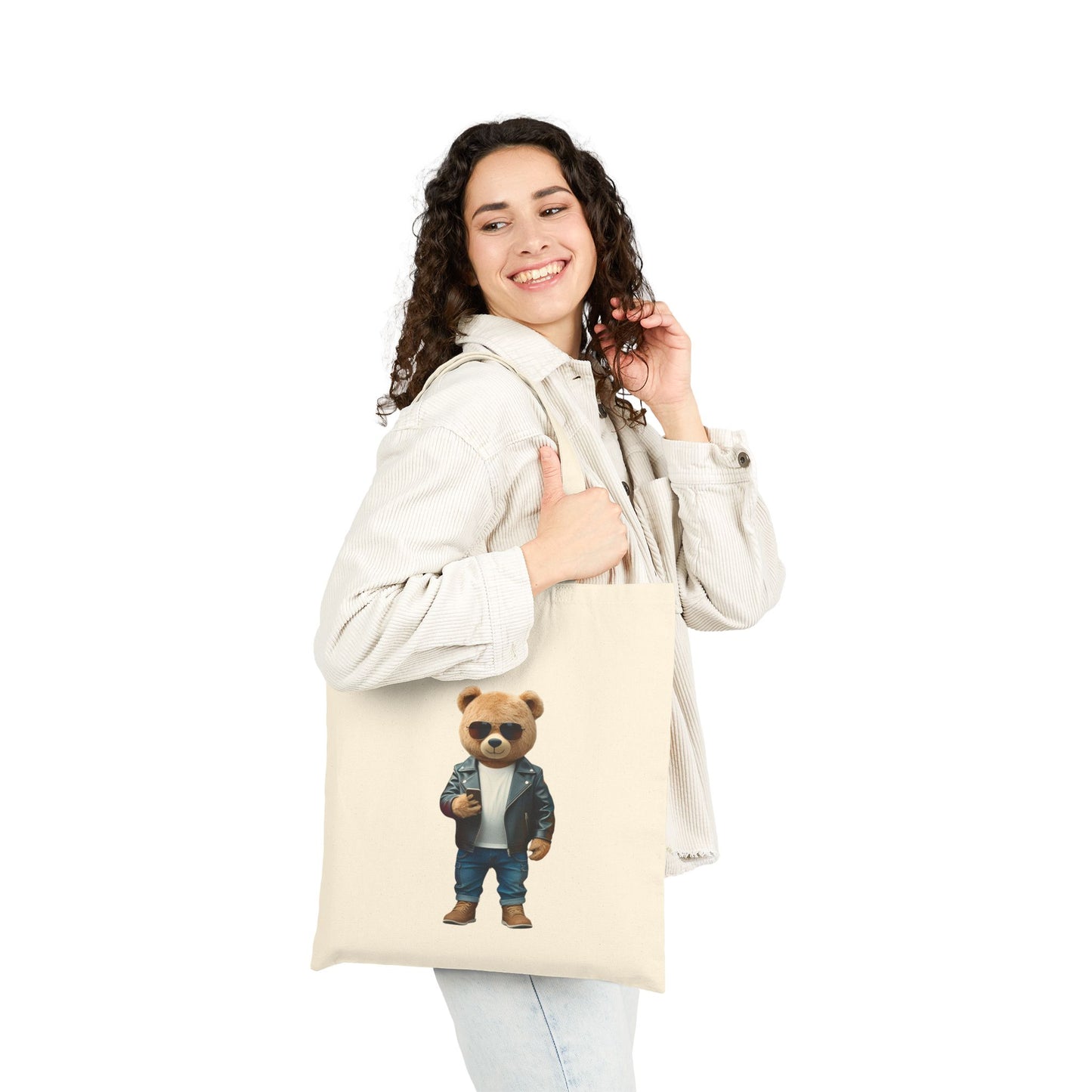 Cool Bear Tote Bag - Eco-Friendly Canvas, Perfect for Shopping, Beach Trips, Gifts, and Everyday Use
