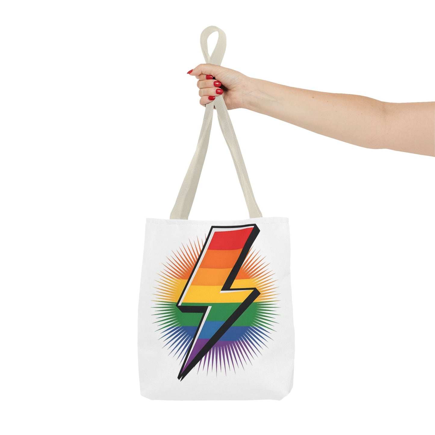Rainbow Lightning Tote Bag - Vibrant Stylish Eco-Friendly Carryall