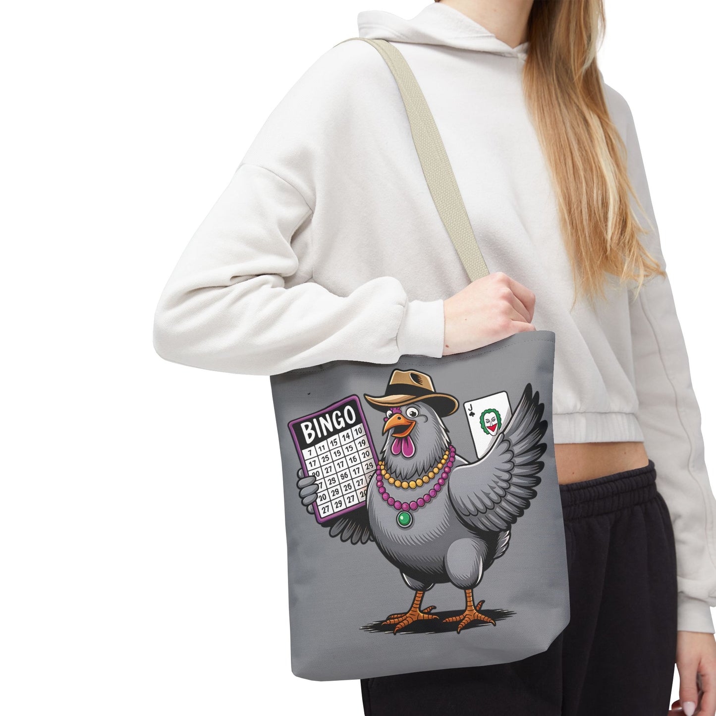 Bingo Pigeon Tote Bag | Fun Game Night Accessory, Beach Bag, Casual Everyday Bag, Gift for Gamers, Quirky Animal Tote