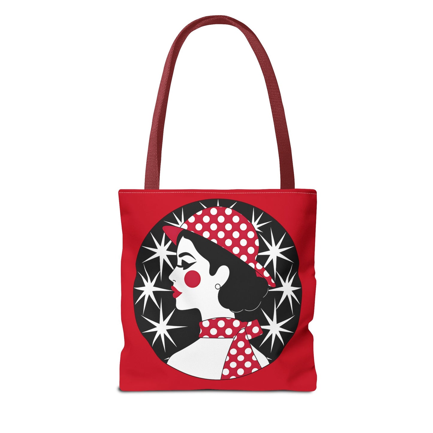 Vintage Glamour Tote Bag - Retro Fashion, Stylish Handbag, Gift for Her, Everyday Use, Polka Dot Design