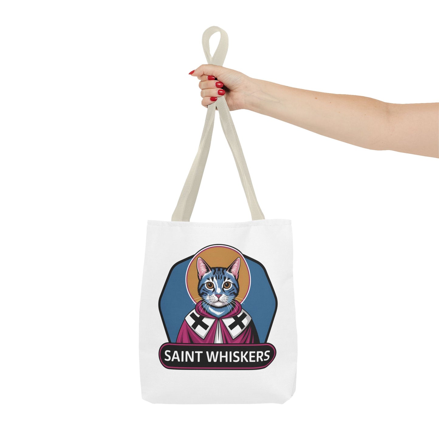 Saint Whiskers Cat Tote Bag - Cute & Quirky Cat Lover Bag