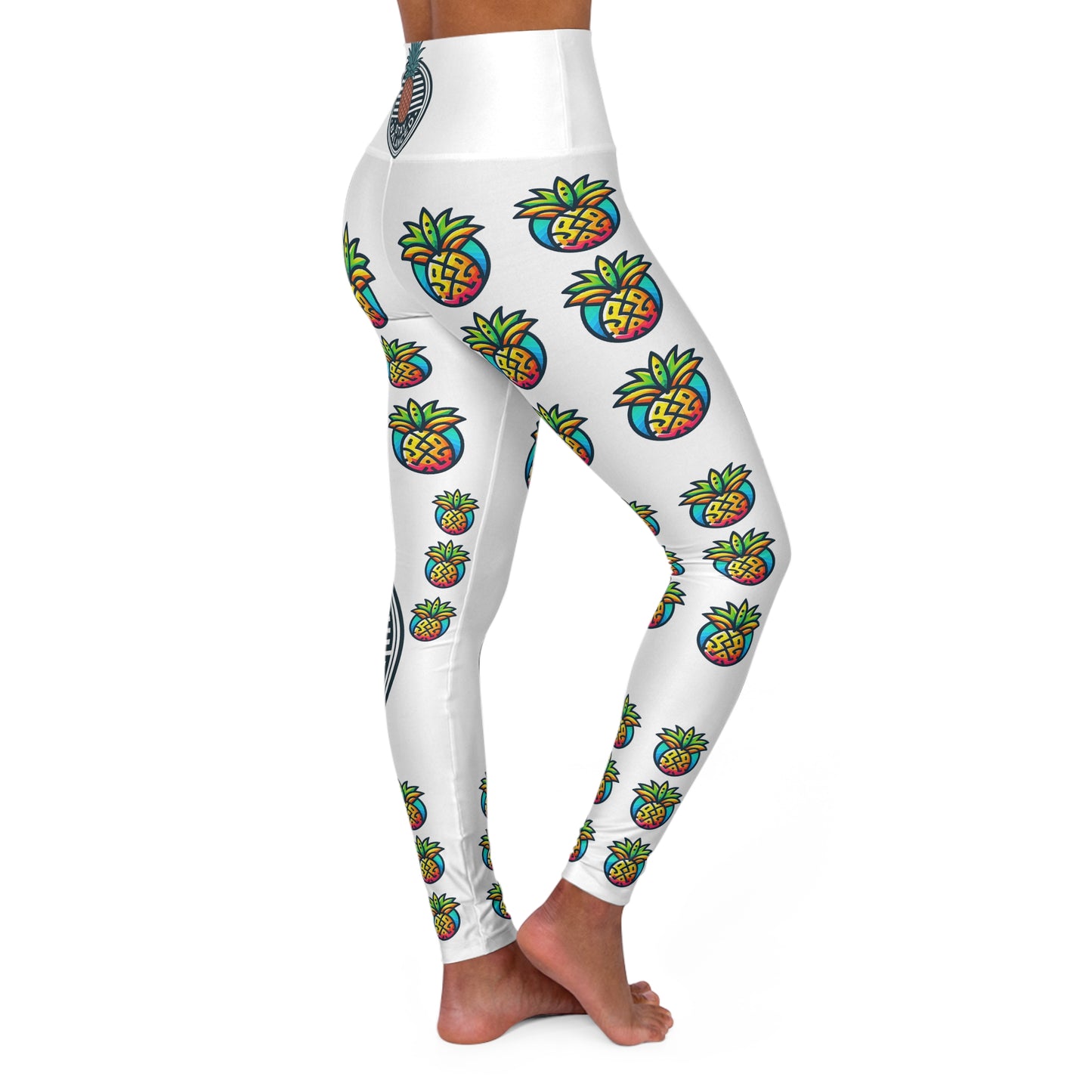Pineapple Print High Waisted Yoga Leggings - Stylish Activewear for Balanced Living