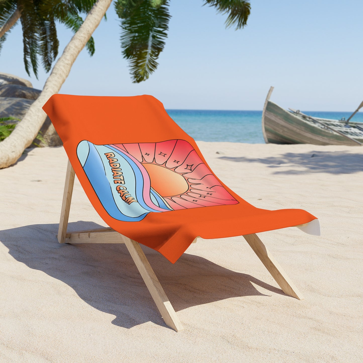 Radiate Calm Beach Towel, Vibrant Towel for Summer, Pool Days, Perfect Gift for Beach Lovers, Sunshine Vibe, Summer Essentials