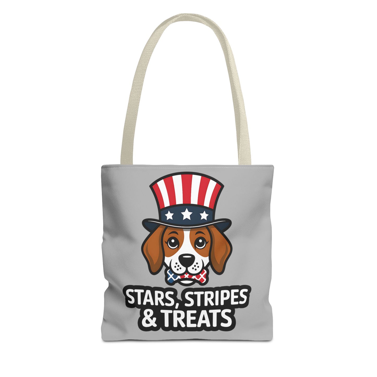 Patriotic Dog Tote Bag - Stars, Stripes & Treats - Cute Pet Lover Gift, Summer Fair, Dog Lovers, July 4th, Everyday Use