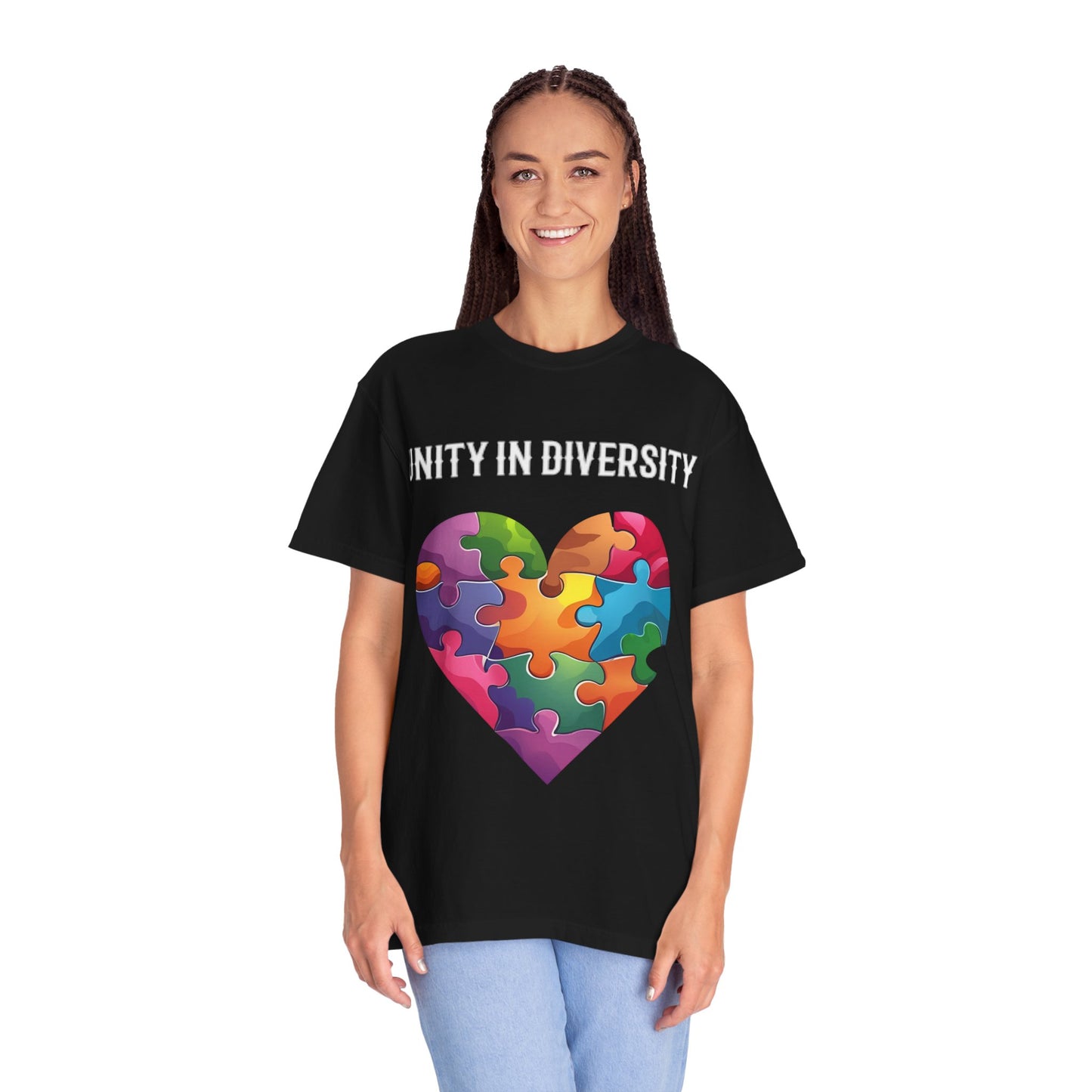 Unity in Diversity T-Shirt, Unisex Graphic Tee, Puzzle Heart Design, LGBTQ+ Pride Wear, Gift for Friends, Rainbow Colors