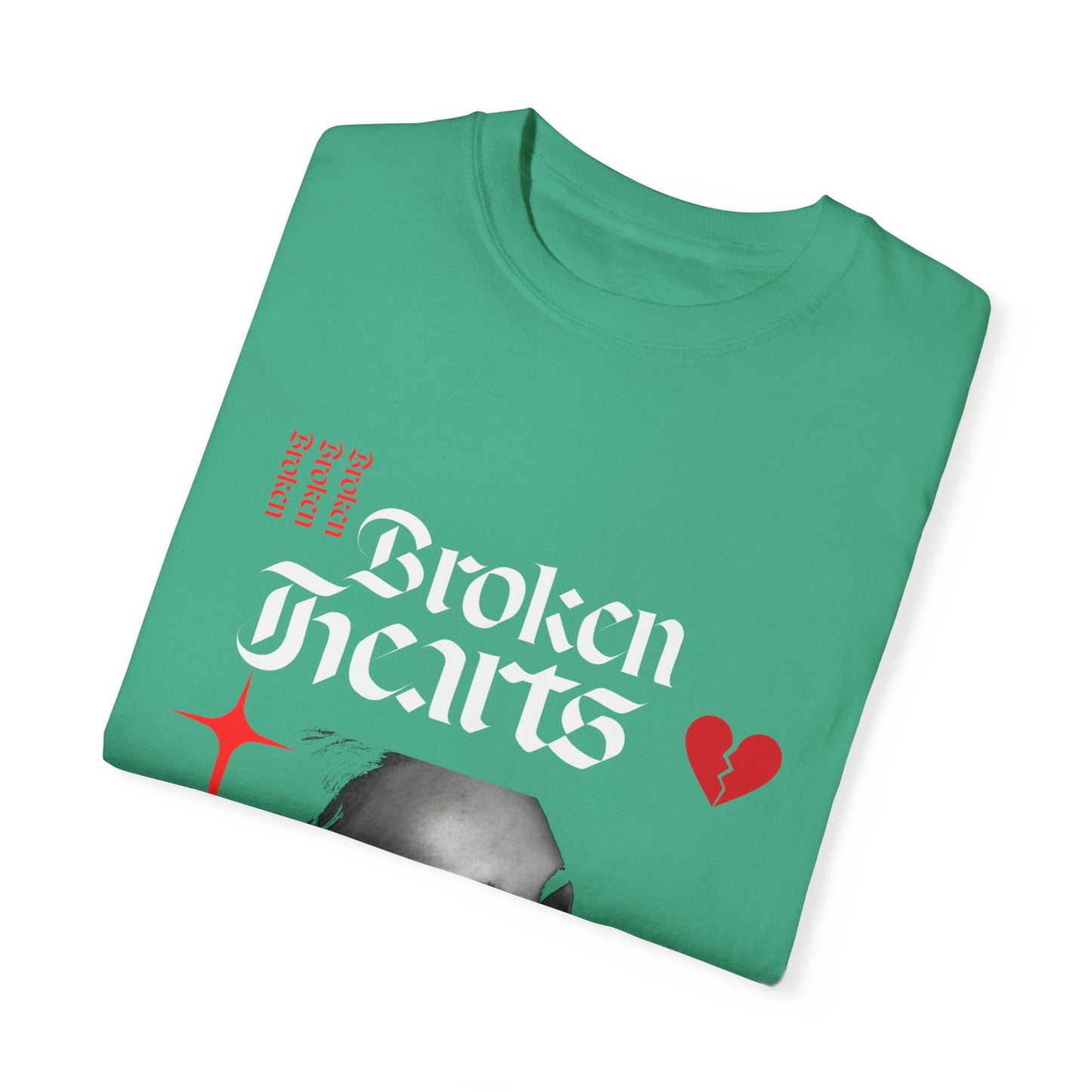 Broken Hearts Unisex Garment-Dyed T-Shirt - Trendy Graphic Tee for Casual Looks