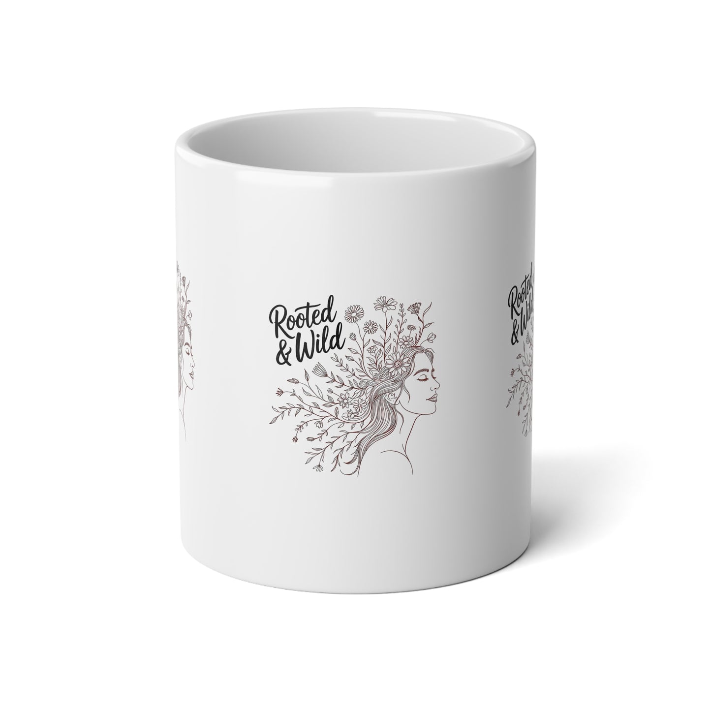 Rooted & Wild Jumbo Mug - 20oz Botanical Coffee Cup for Nature Lovers