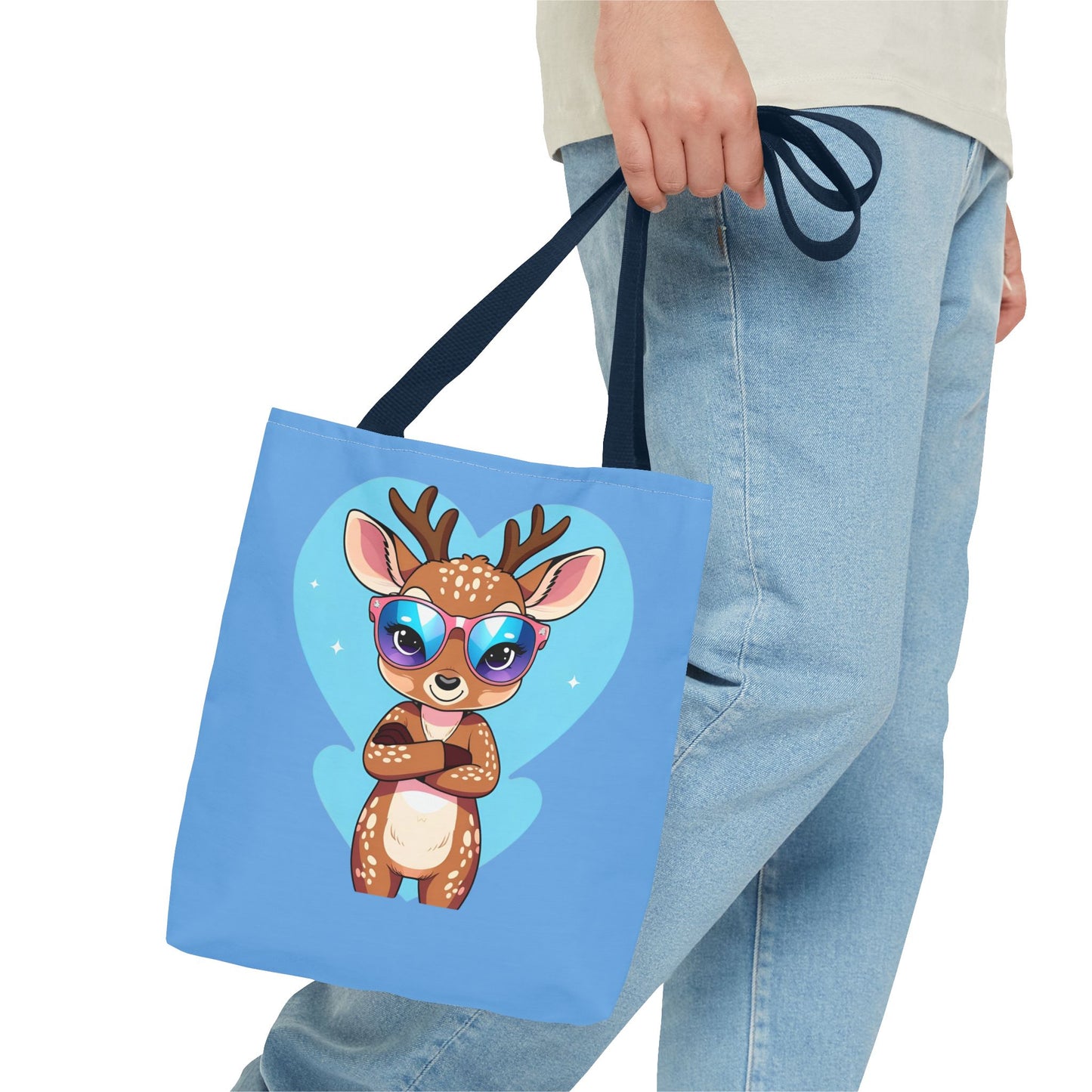 Whimsical Deer Tote Bag, Cute Animal Bag, Eco-Friendly Shopper, Adventurer Gift, Kids Bag, Animal Lover Gift, Cartoon Design