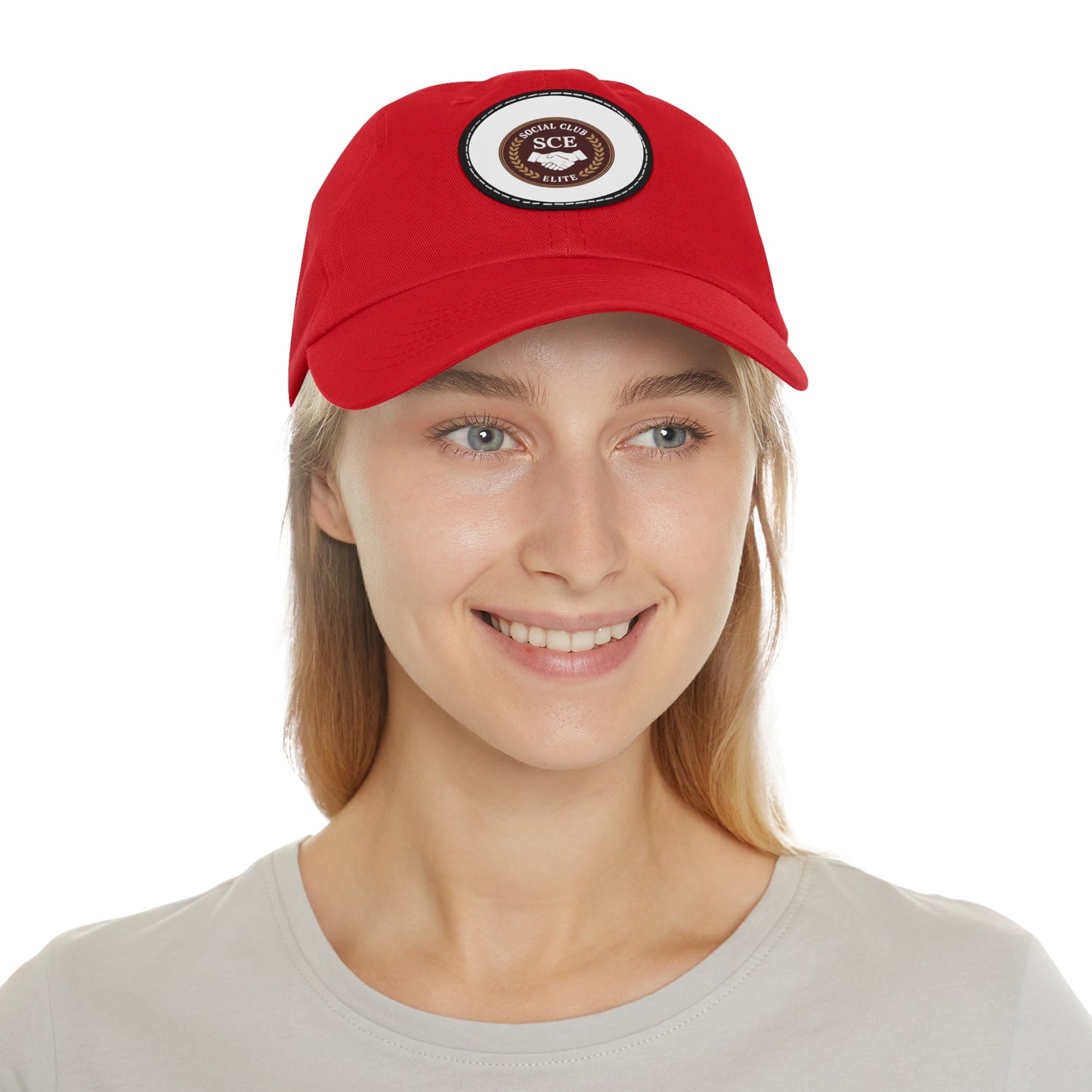Custom Round Leather Patch Dad Hat for Casual Style