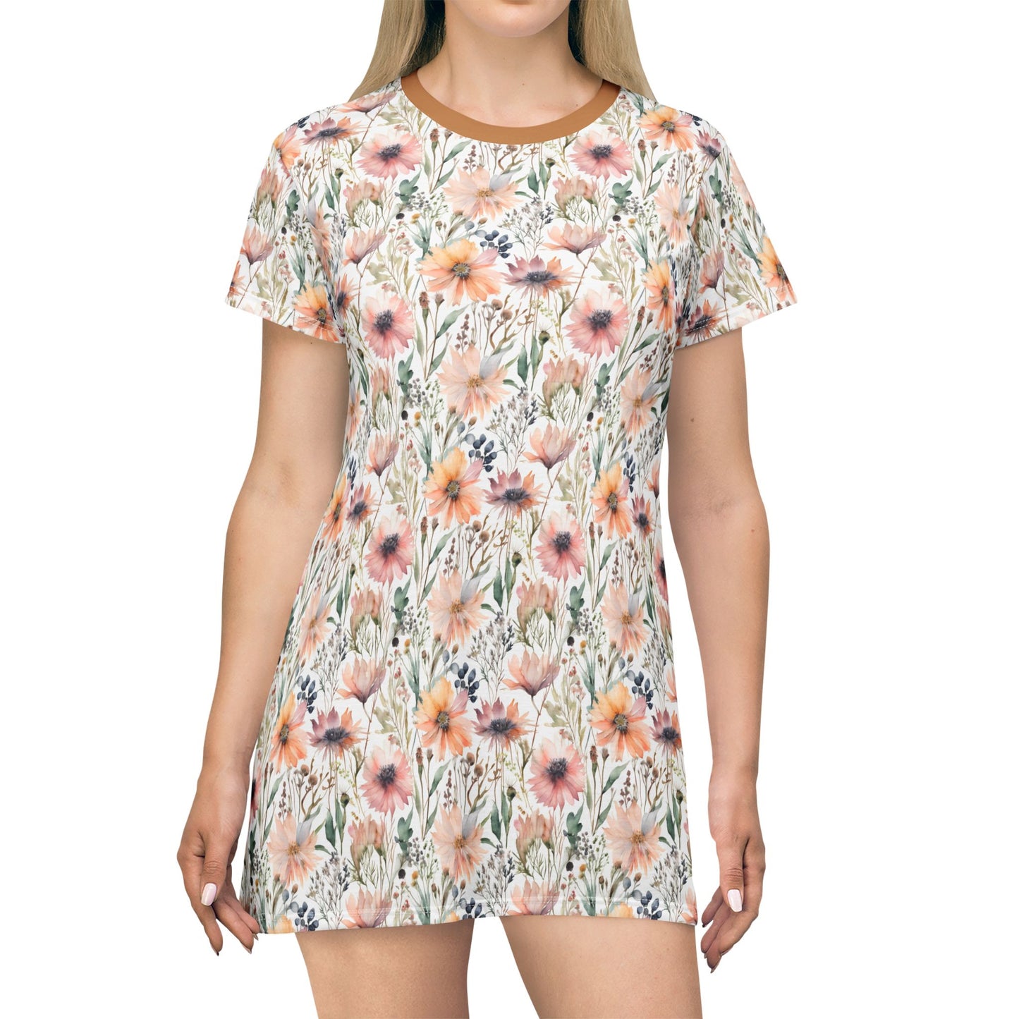 Floral Print T-Shirt Dress for Casual Elegance