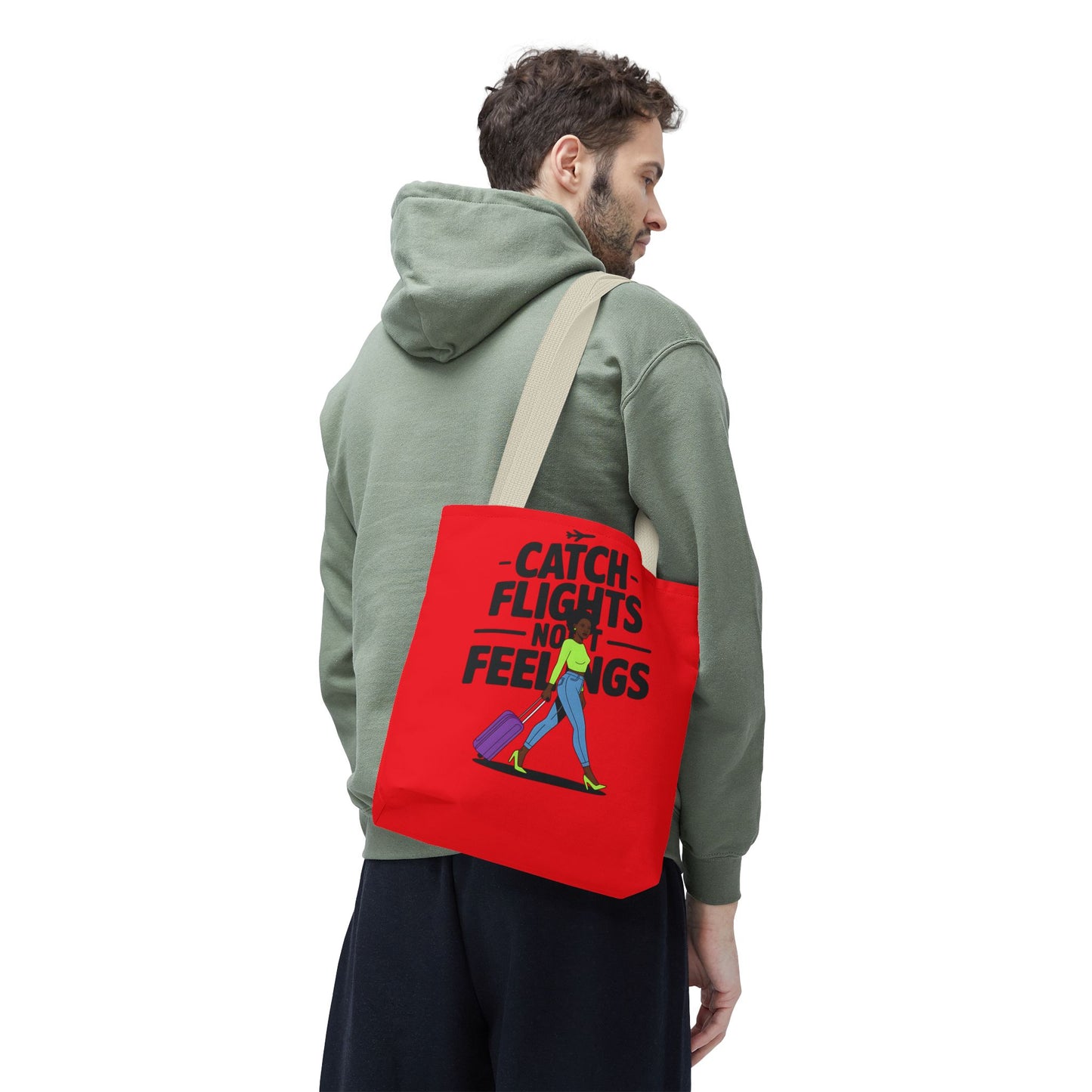 Catch Flights Not Feelings Tote Bag | Travel Gift, Vacation Accessory, Summer Beach Bag, Stylish Shopping Tote, Gift for Travelers