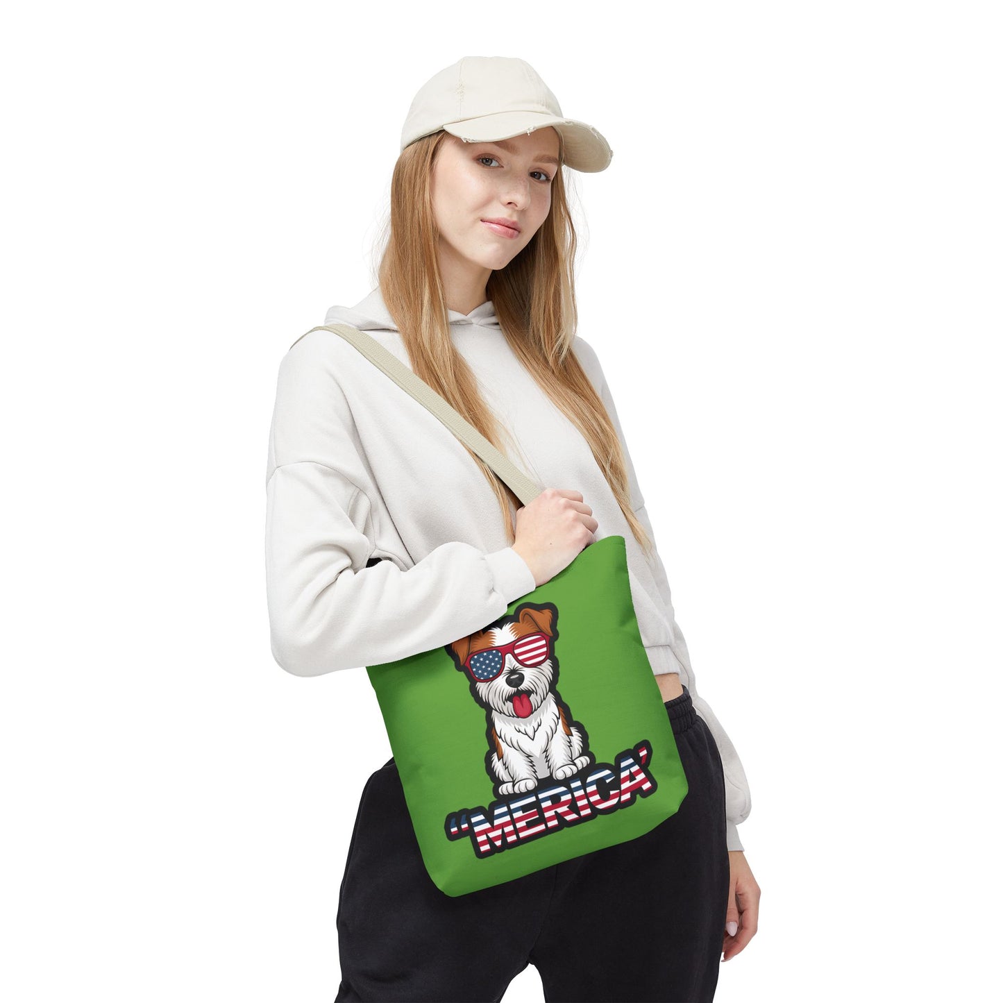 Patriotic Dog Tote Bag - Perfect for Dog Lovers, Fourth of July, Beach Trips, and Everyday Use, Cute Pet Lover Gift, AOP Design