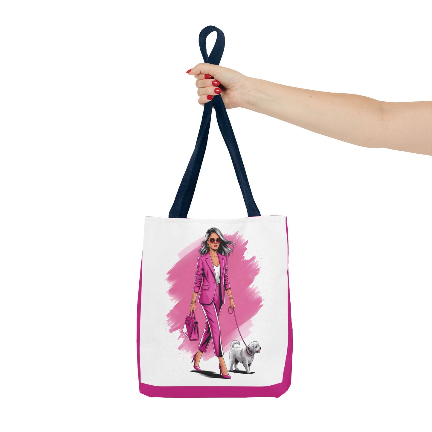 Chic Dog Walker Tote Bag, Fashionable Tote, Pink Tote, Pet Lover Gift, Stylish Shopping Bag, Daily Use Bag, Trendy Handbag