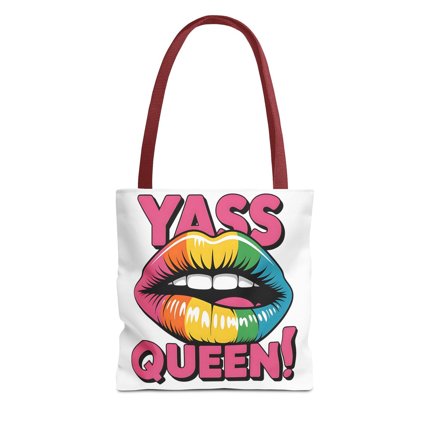 Yass Queen Tote Bag - Rainbow Lips Design for LGBTQ+ Pride and Empowerment