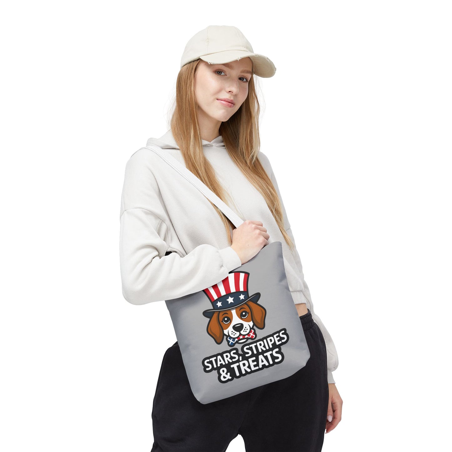 Patriotic Dog Tote Bag - Stars, Stripes & Treats - Cute Pet Lover Gift, Summer Fair, Dog Lovers, July 4th, Everyday Use