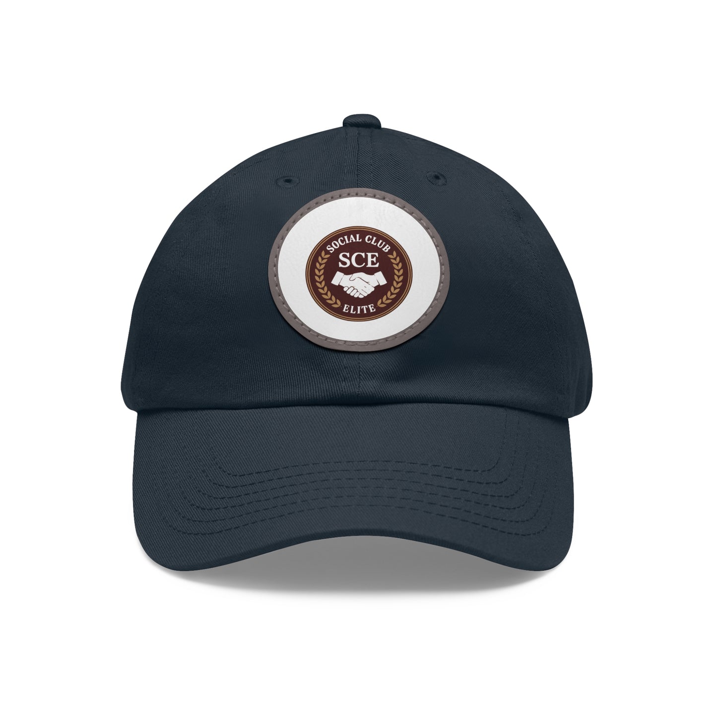 Custom Round Leather Patch Dad Hat for Casual Style