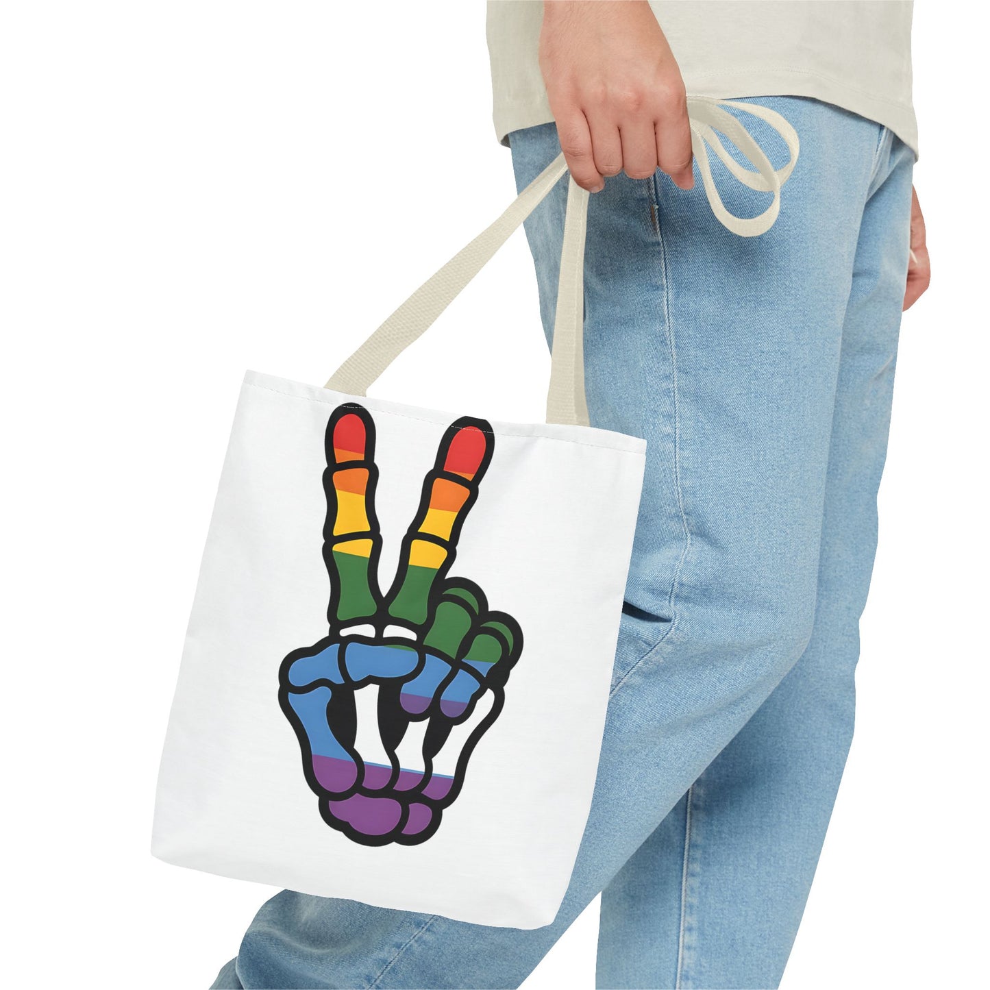 Rainbow Peace Tote Bag - Stylish Eco-Friendly Bag for Everyday Use
