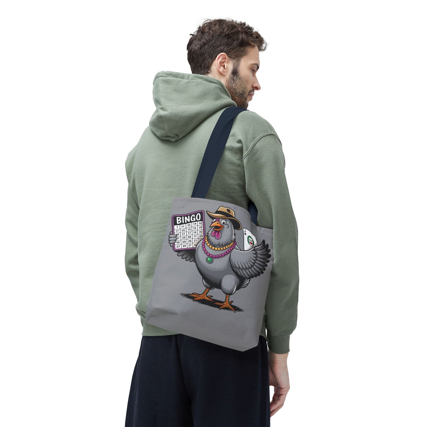 Bingo Pigeon Tote Bag | Fun Game Night Accessory, Beach Bag, Casual Everyday Bag, Gift for Gamers, Quirky Animal Tote