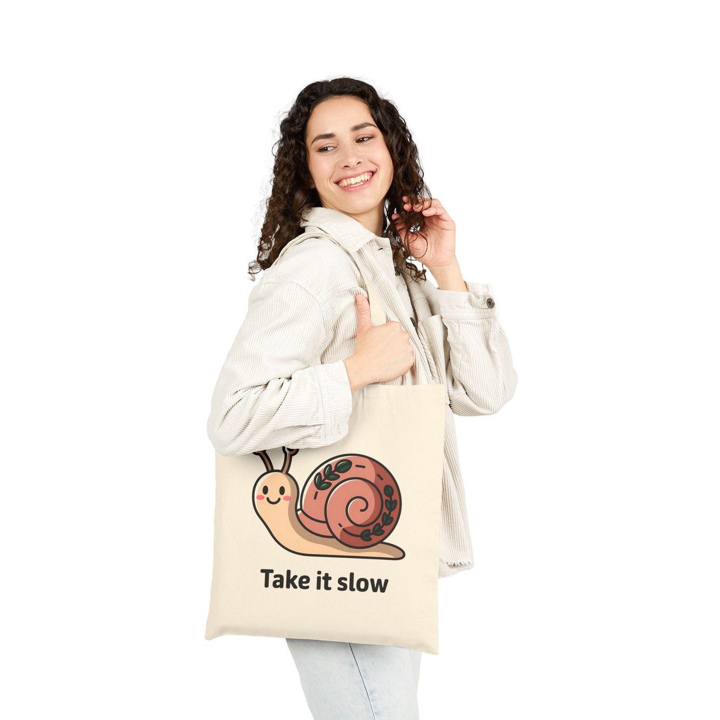 Whimsical Snail Tote Bag | Eco-Friendly Cotton Bag for Everyday Use, Shopping, Gifts, Beach, and Outdoor Adventures
