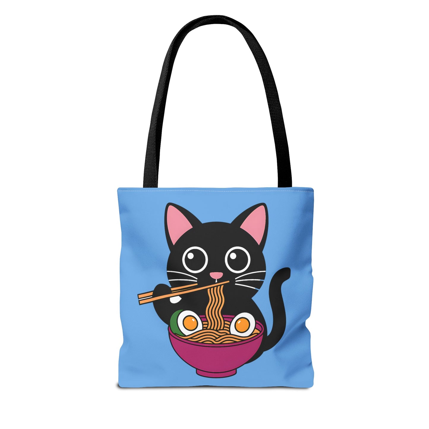 Cute Cat Noodle Tote Bag | Animal Lover Gift, Beach Bag, Shopping Tote, Foodie Accessory, Pet Lover's Bag