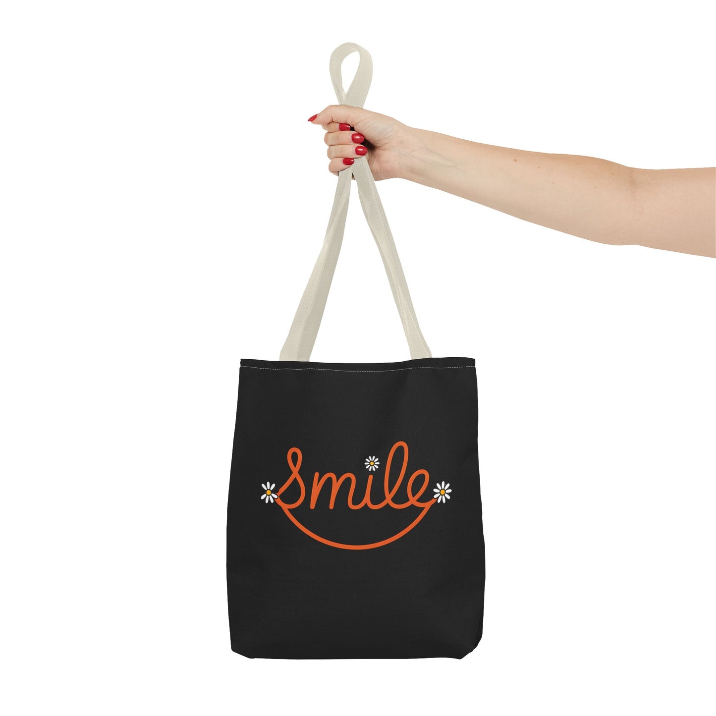 Smile Tote Bag - Cheerful Floral Design for Everyday Use
