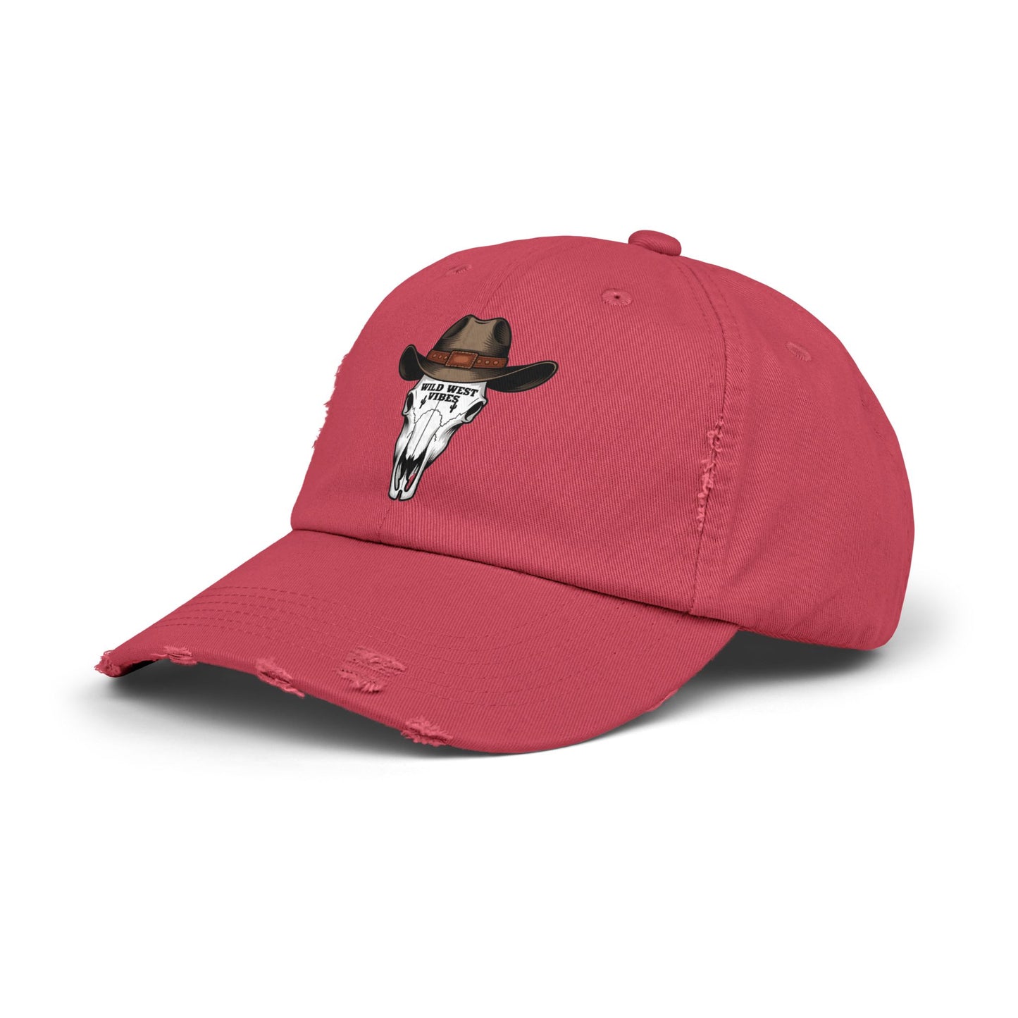 Wild West Distressed Cap, Unisex Cowboy Hat, Vintage Baseball Cap, Western Clothing, Perfect for Festivals, Gifts for Adventurers