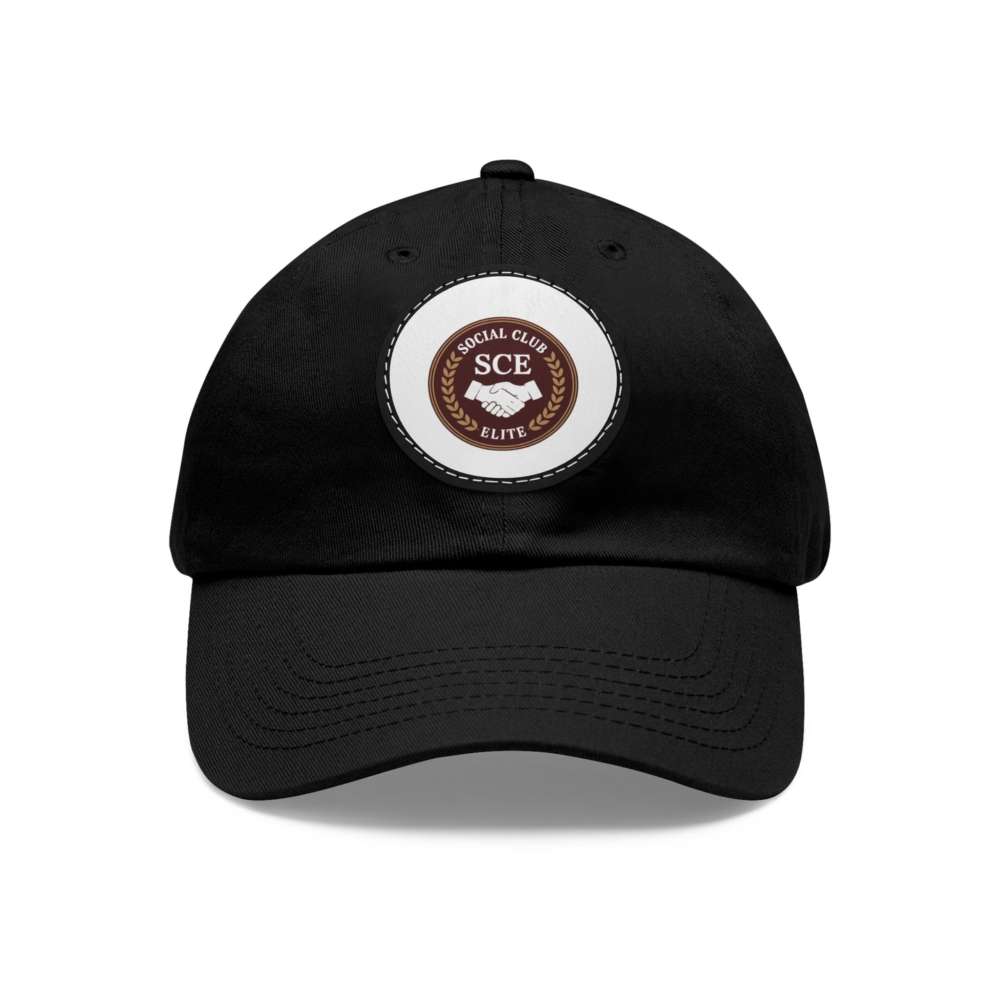 Custom Round Leather Patch Dad Hat for Casual Style