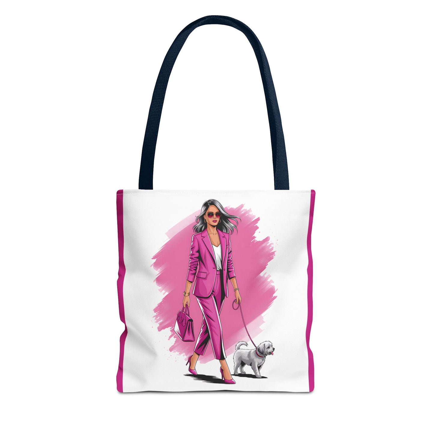 Chic Dog Walker Tote Bag, Fashionable Tote, Pink Tote, Pet Lover Gift, Stylish Shopping Bag, Daily Use Bag, Trendy Handbag