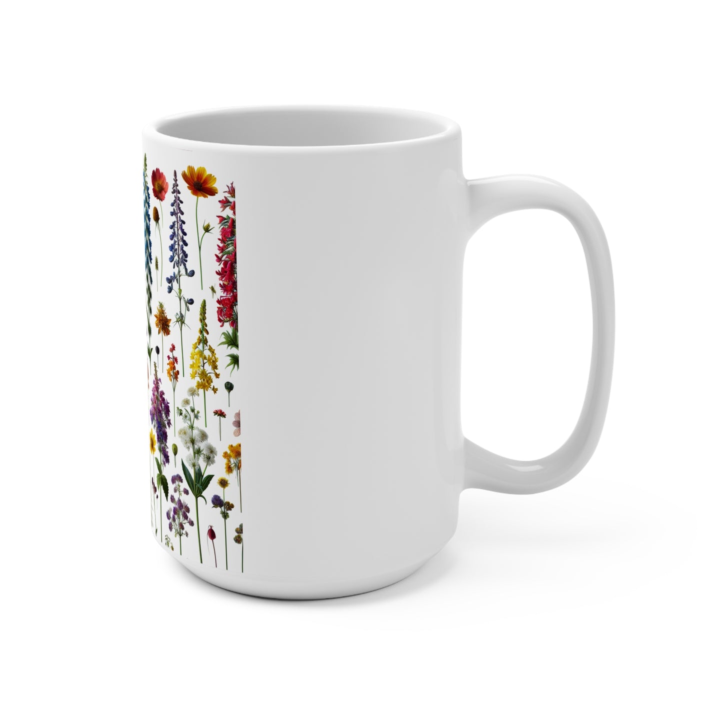 Colorful Floral 15oz Mug - Perfect Gift for Nature Lovers