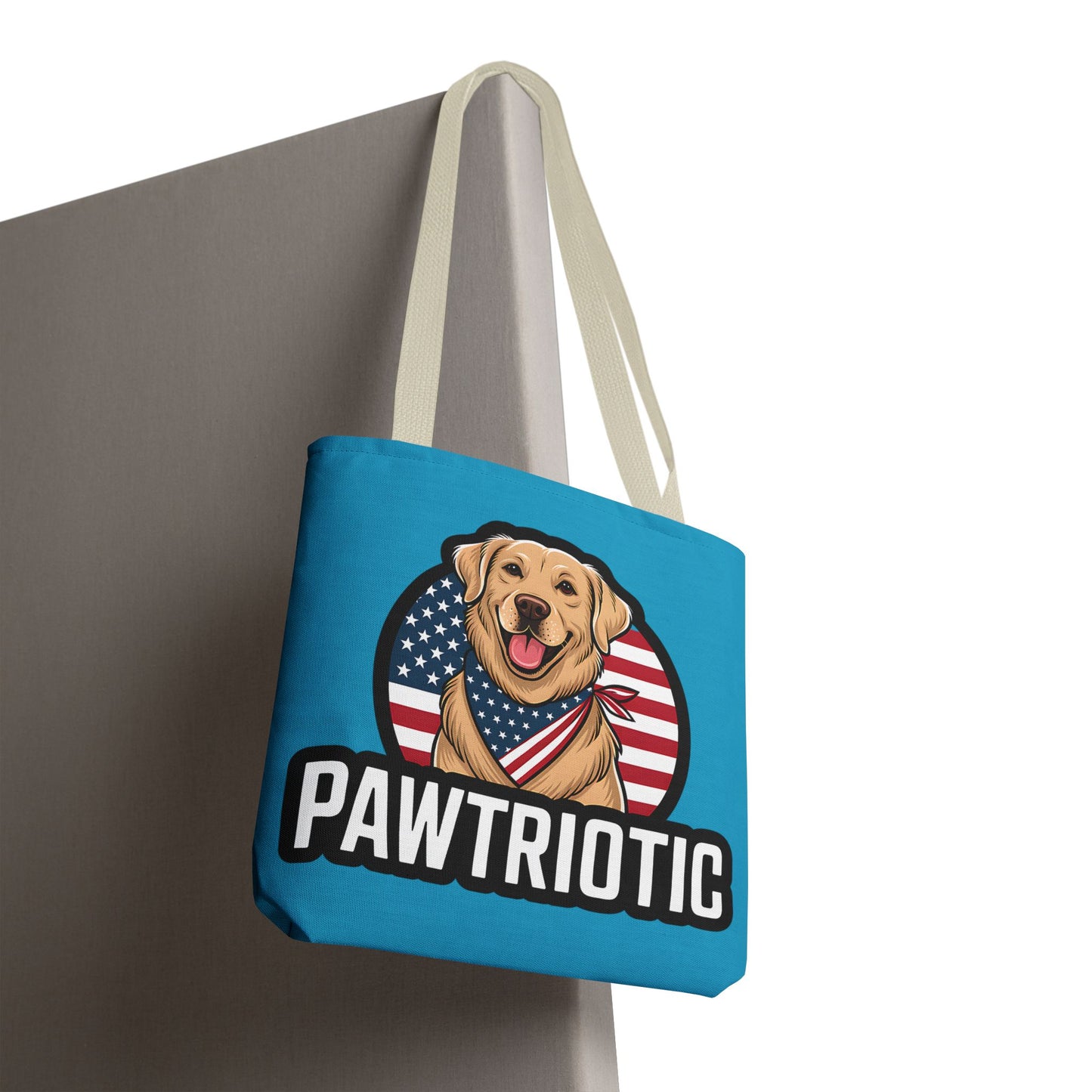 Pawtrotic Tote Bag, Dog Lover's Accessory, Patriotic Dog Tote, Animal Appreciation Gift, Fourth of July Celebration