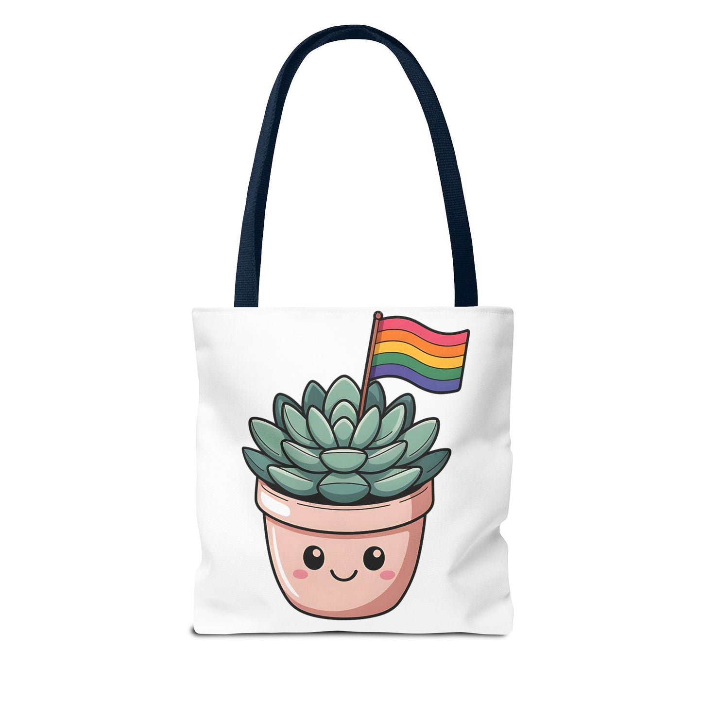 Cute Succulent Tote Bag with Rainbow Flag - Perfect for Pride Events