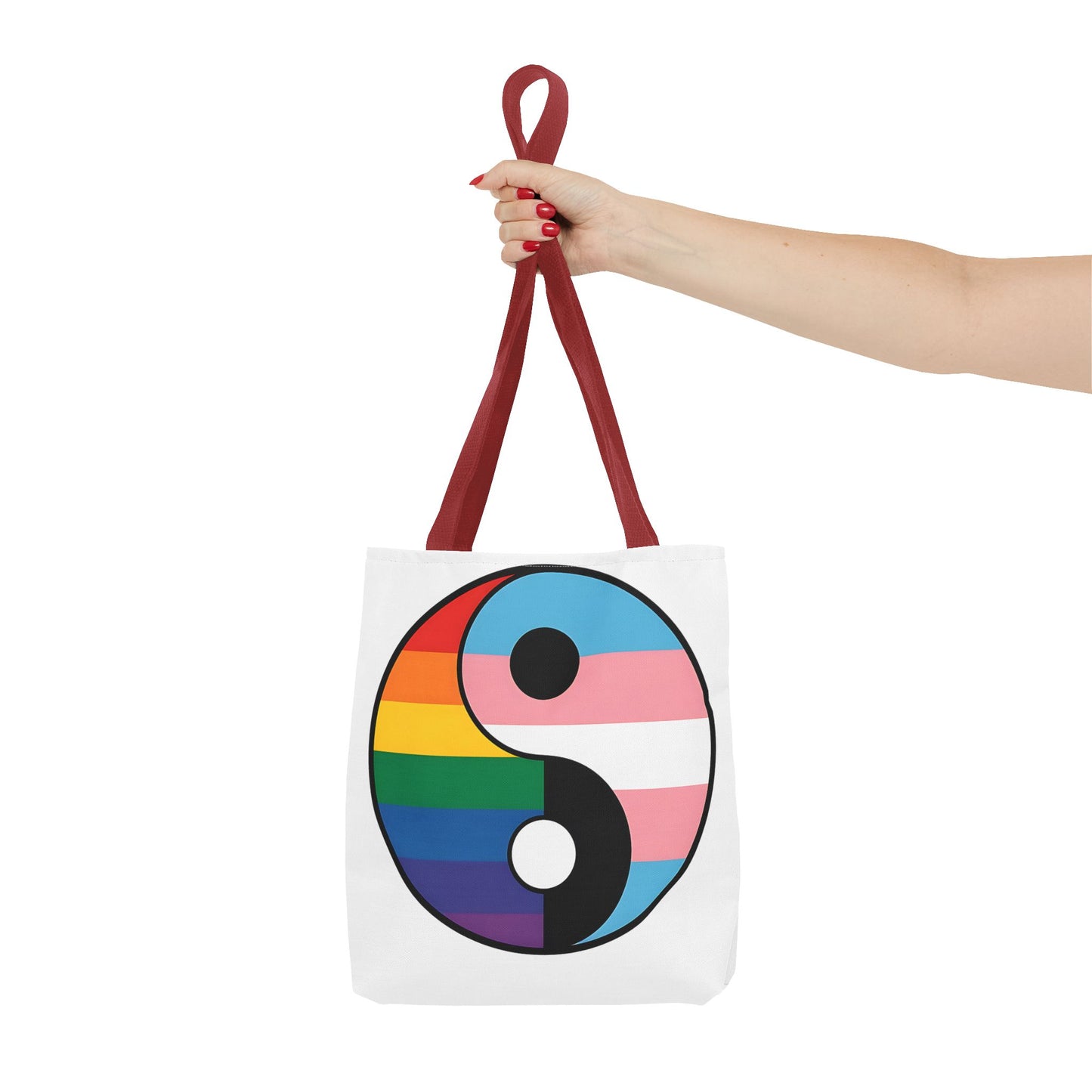 Yin Yang Pride Tote Bag - Colorful LGBTQ+ Symbol for Everyday Use