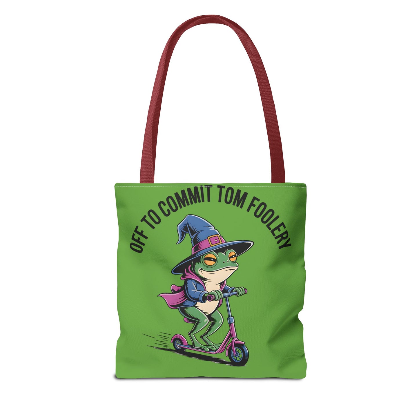 Whimsical Frog Tote Bag, Off to Commit Tom Foolery, Funny Gift, Eco-Friendly Shopping, Ideal for Parties, Casual Everyday Use