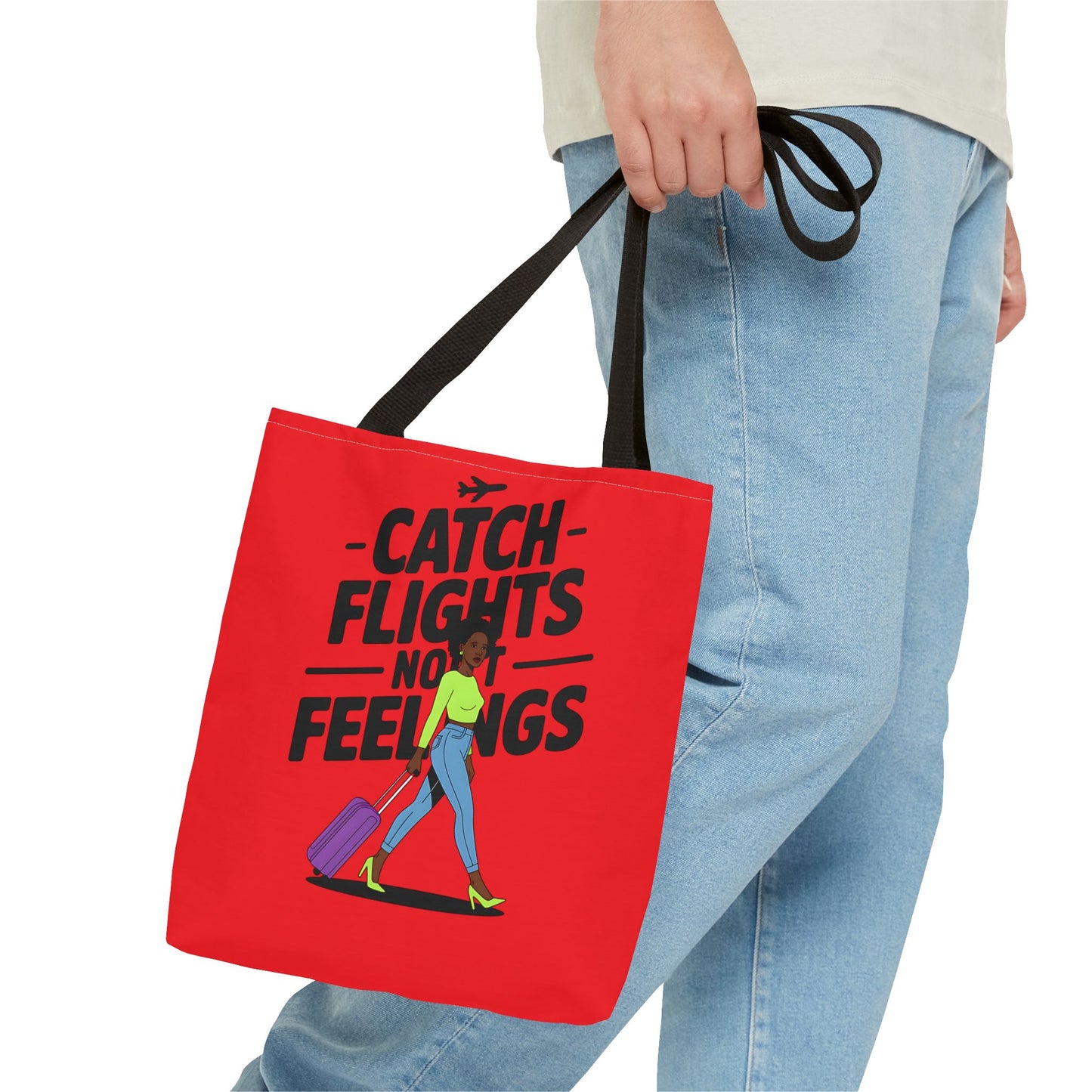 Catch Flights Not Feelings Tote Bag | Travel Gift, Vacation Accessory, Summer Beach Bag, Stylish Shopping Tote, Gift for Travelers