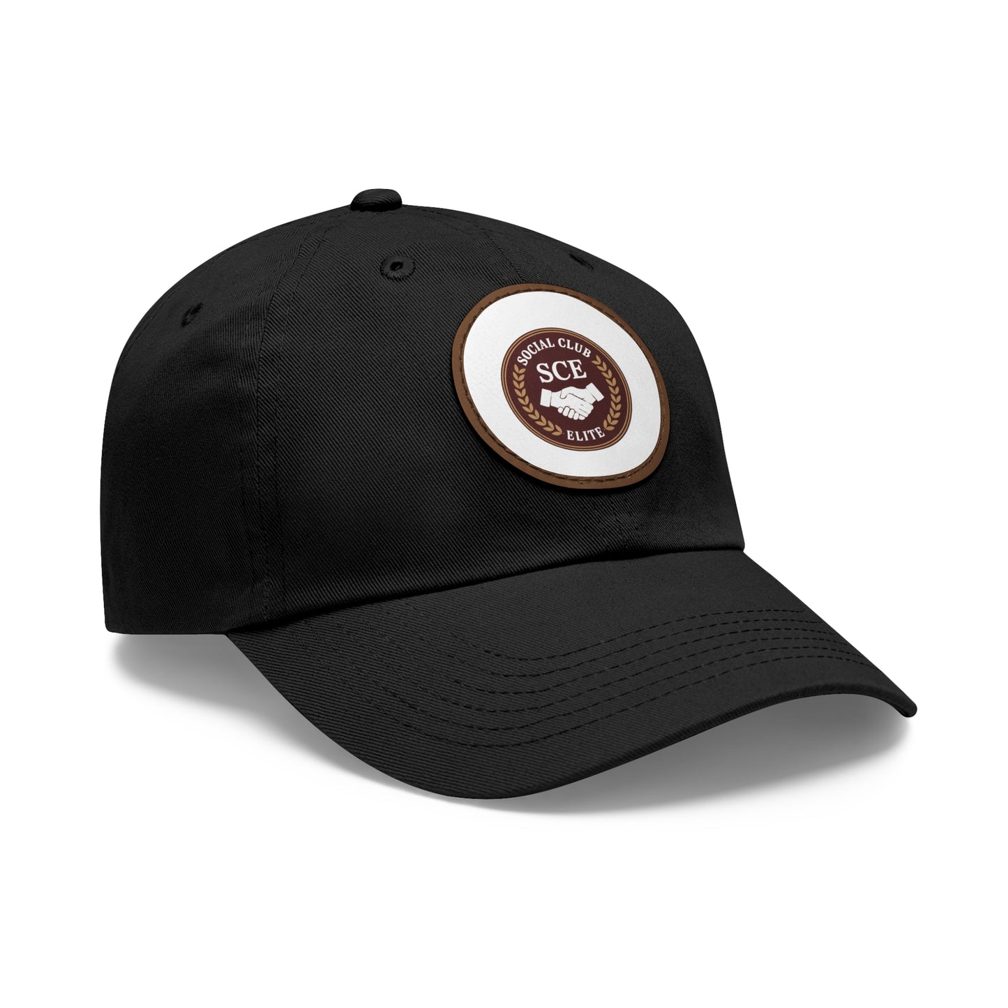 Custom Round Leather Patch Dad Hat for Casual Style