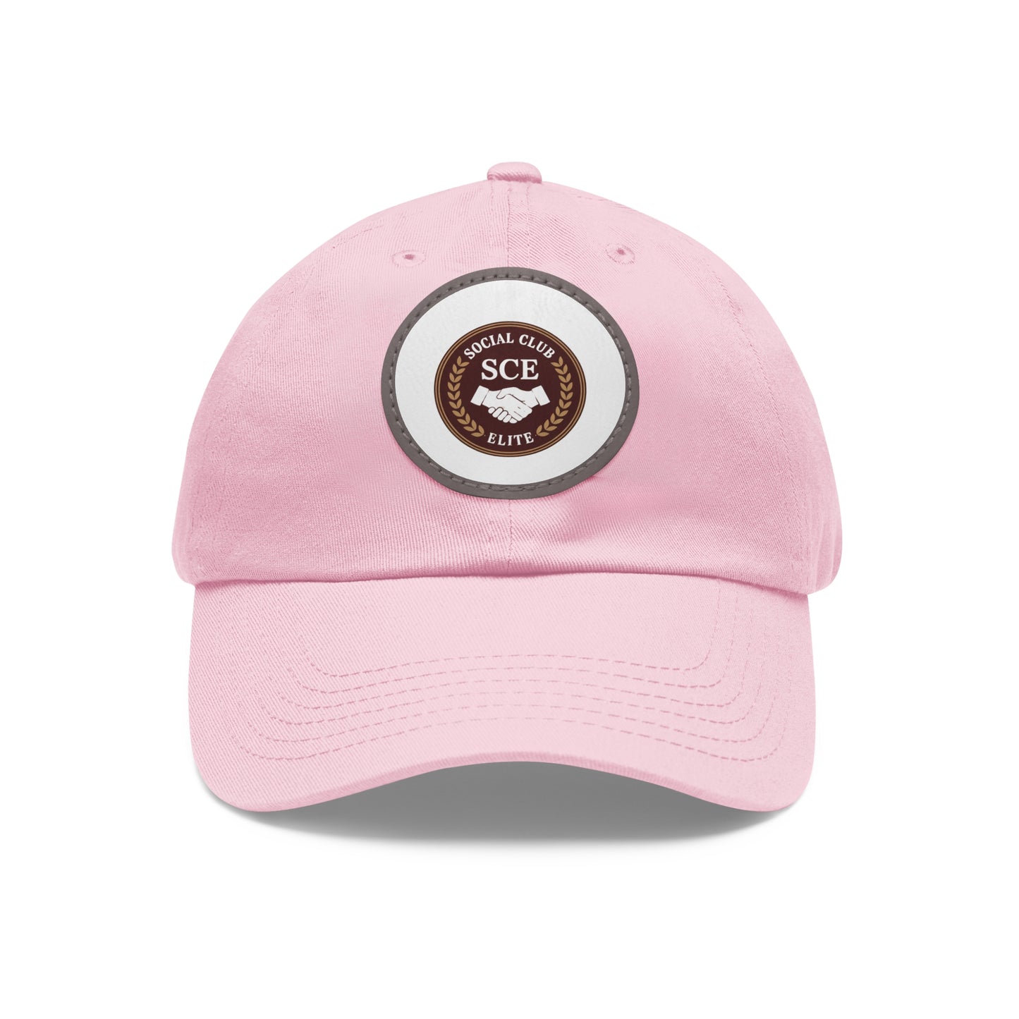 Custom Round Leather Patch Dad Hat for Casual Style