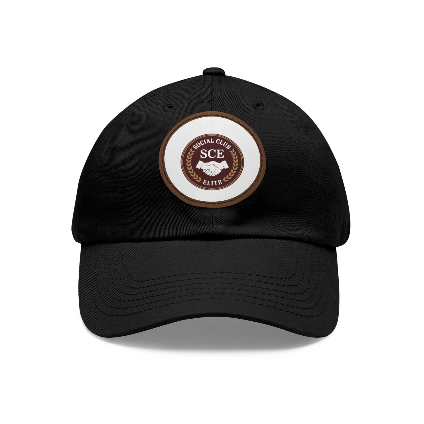Custom Round Leather Patch Dad Hat for Casual Style